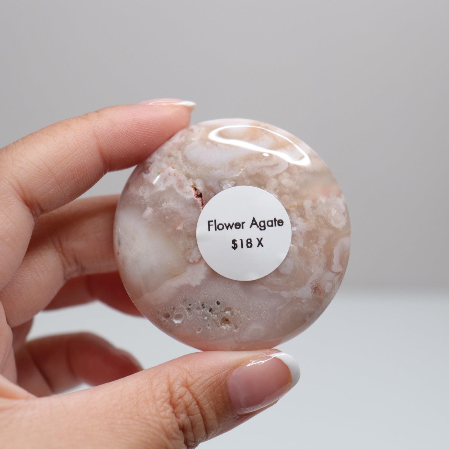 Flower Agate Round Palm | 7