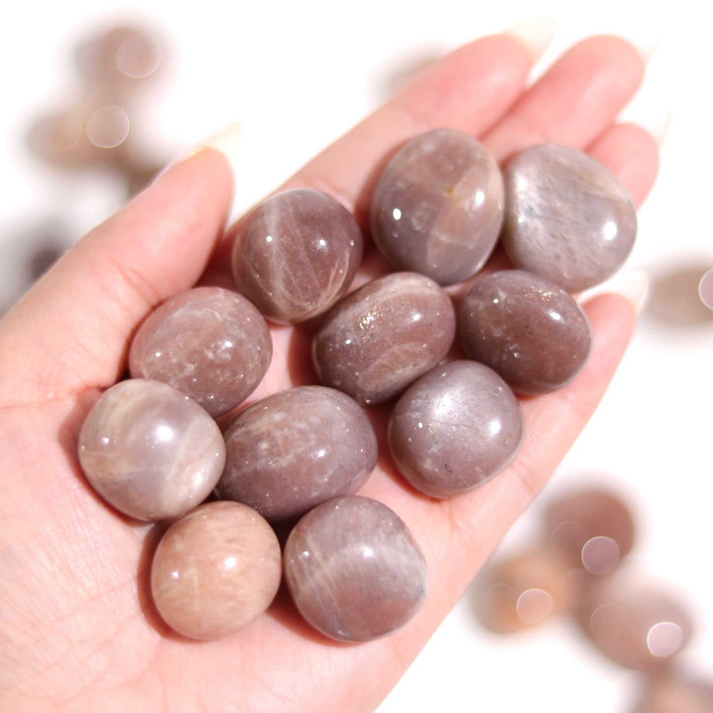 Peach Moonstone X Sunstone Tumbles