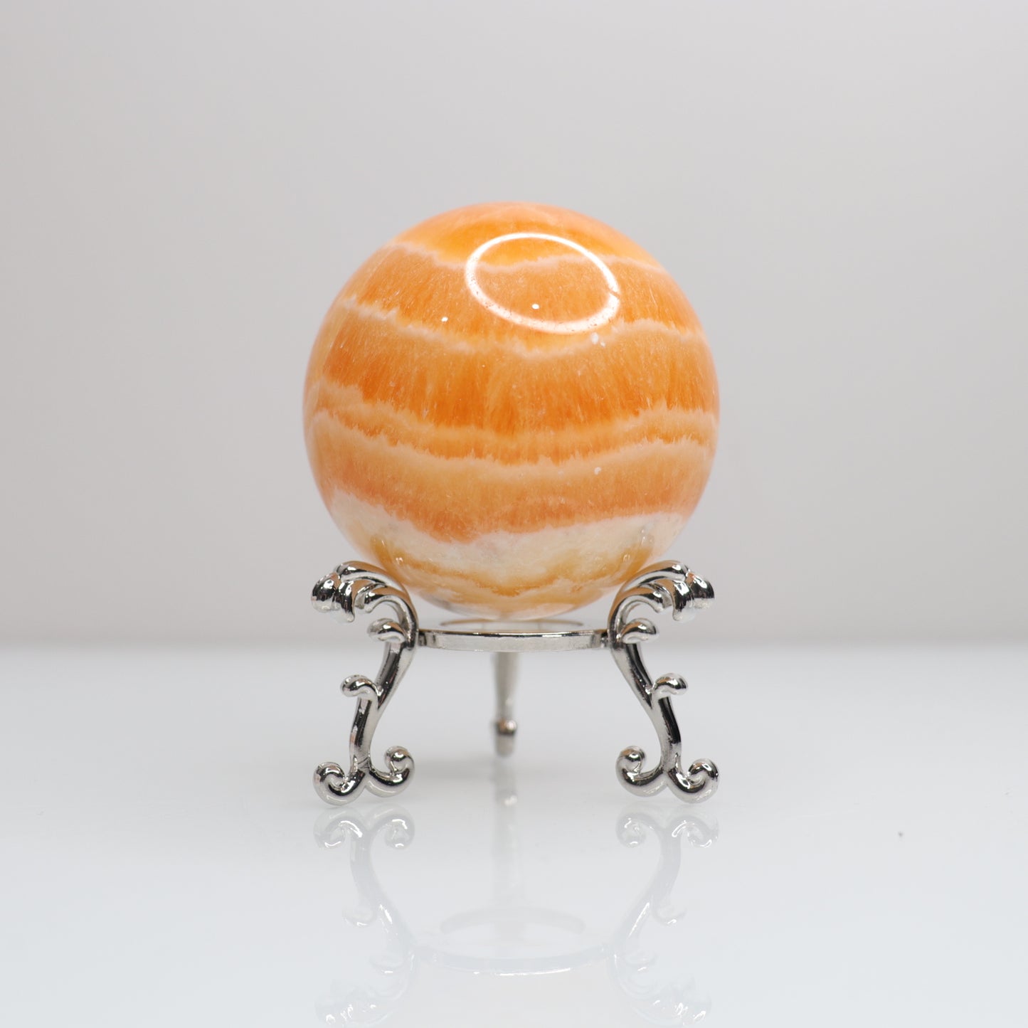 Orange Calcite Sphere | 6