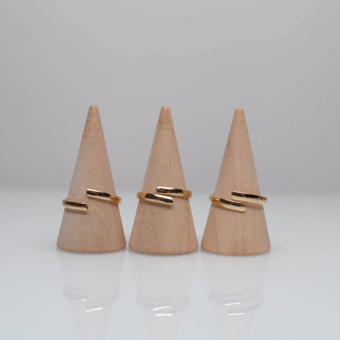 18k Plated Faceted Smoky Quartz Rings