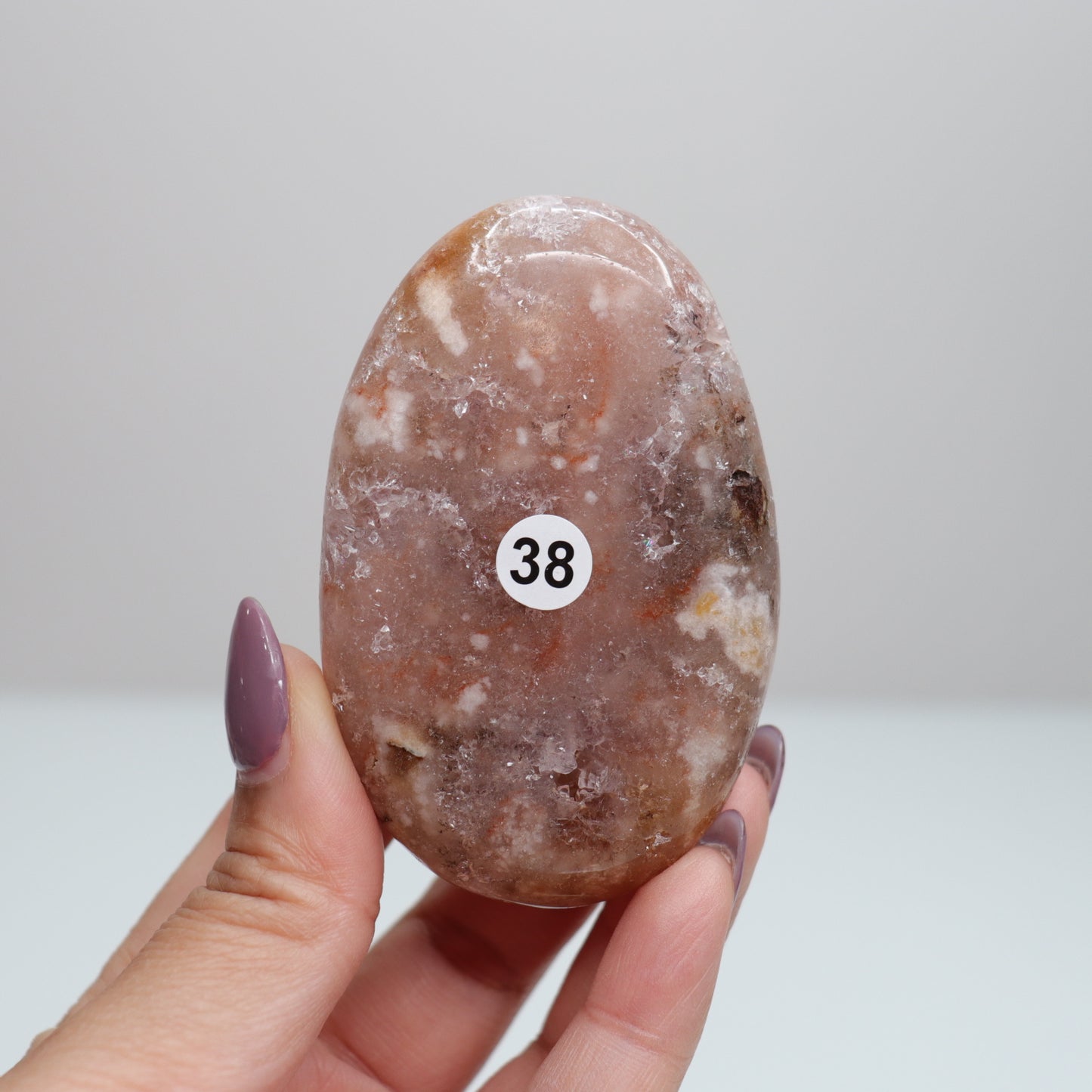 Pink Amethyst Palm Stone | 38