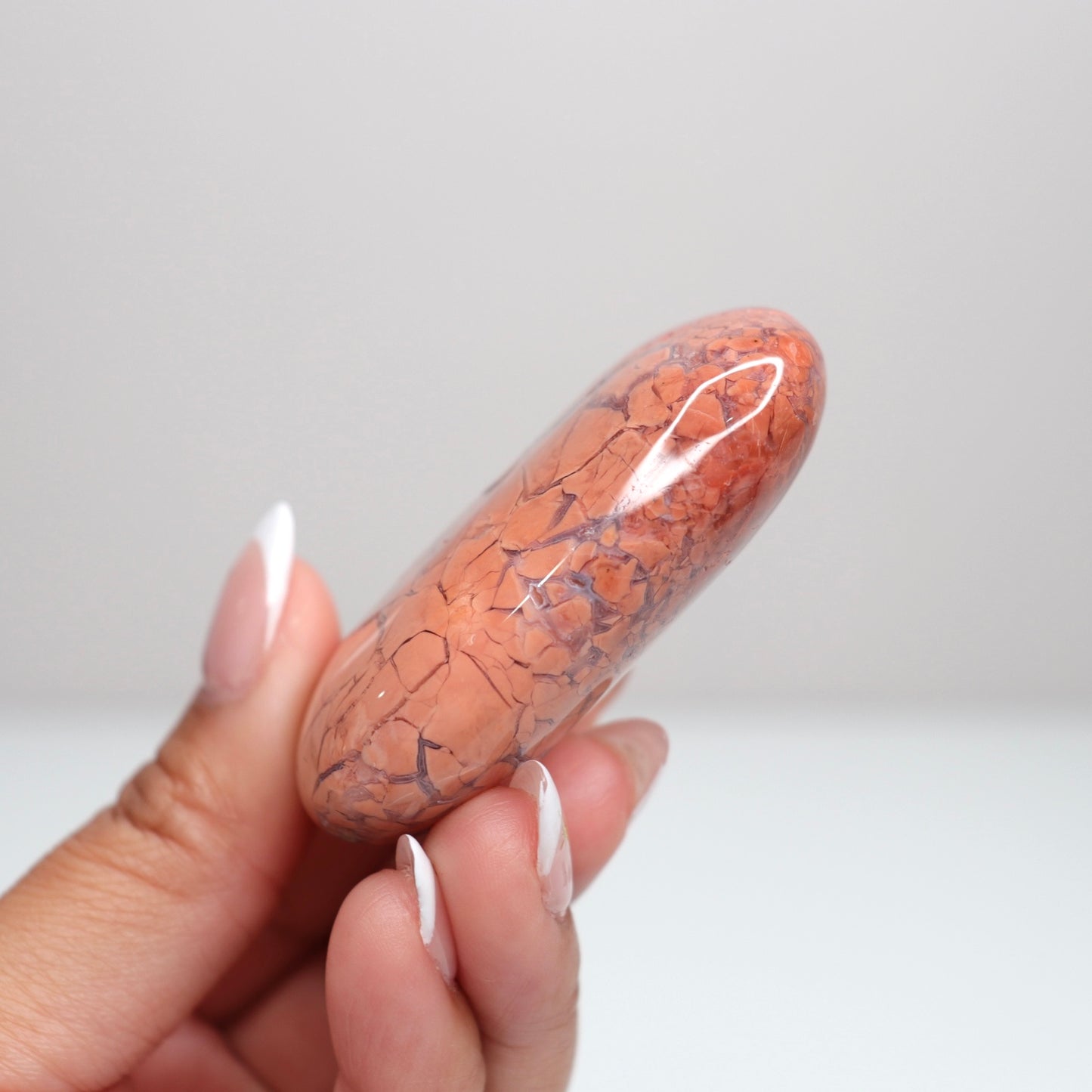 Pink Agate Palm Stone H