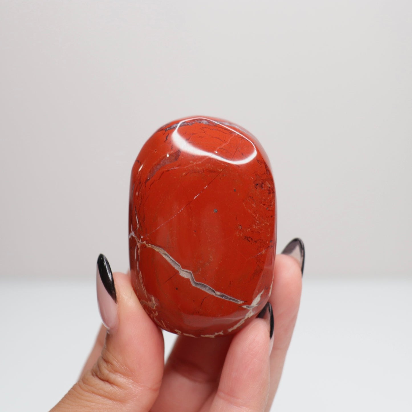 Red Jasper Palm Stone | D