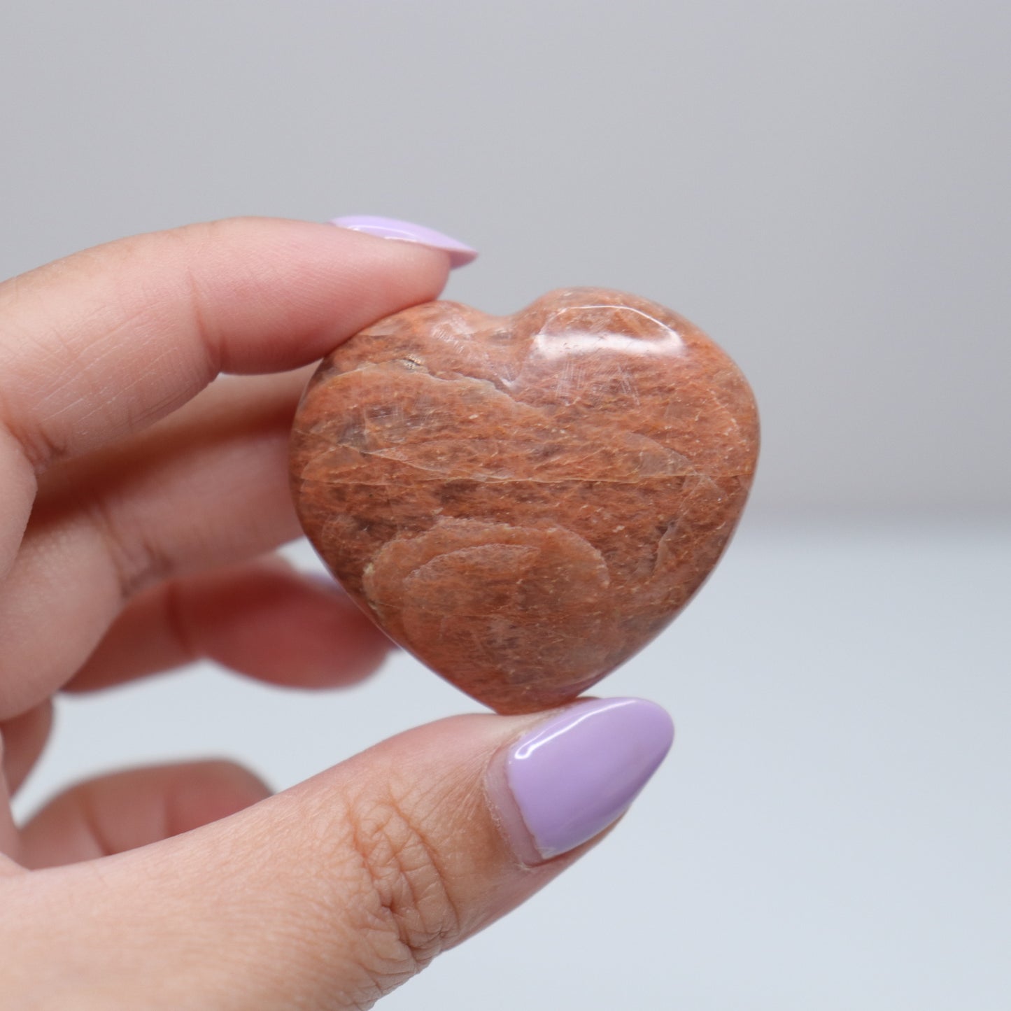 Peach Moonstone Heart | D