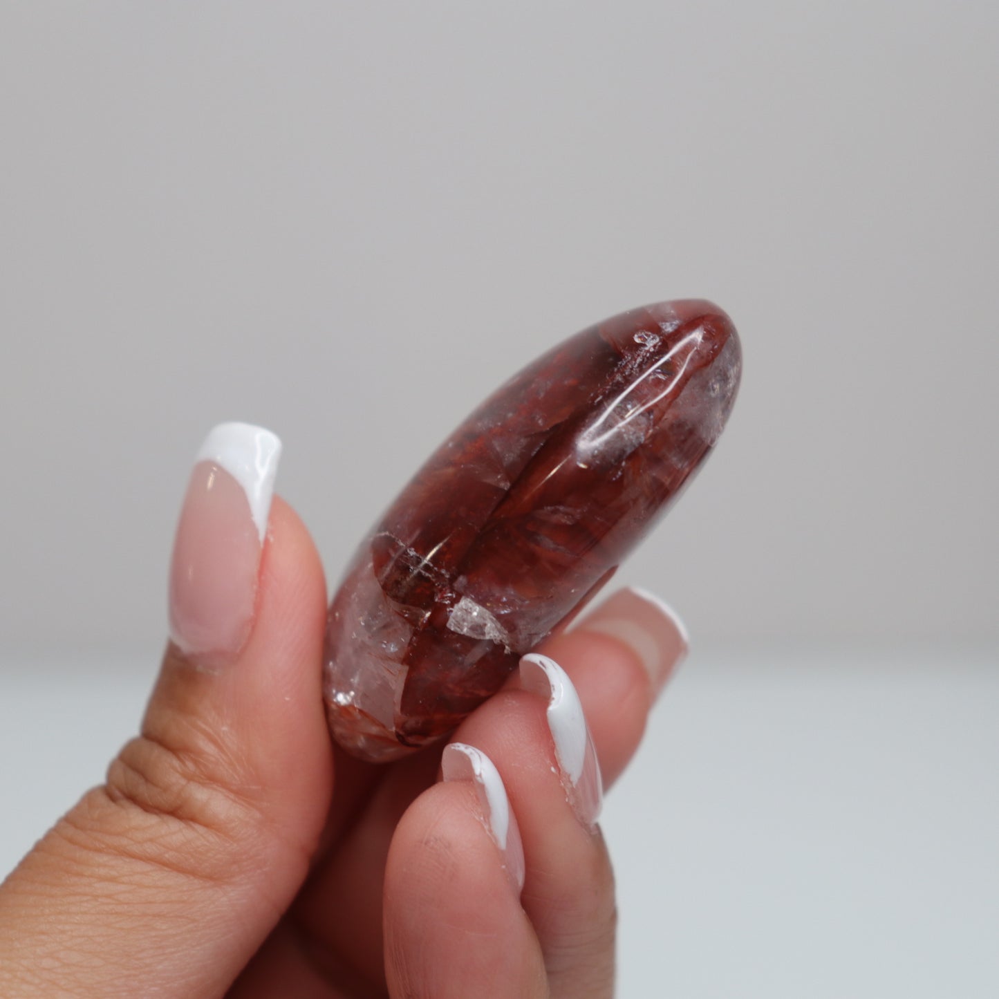 Hematoid Quartz Palm Stone | 8