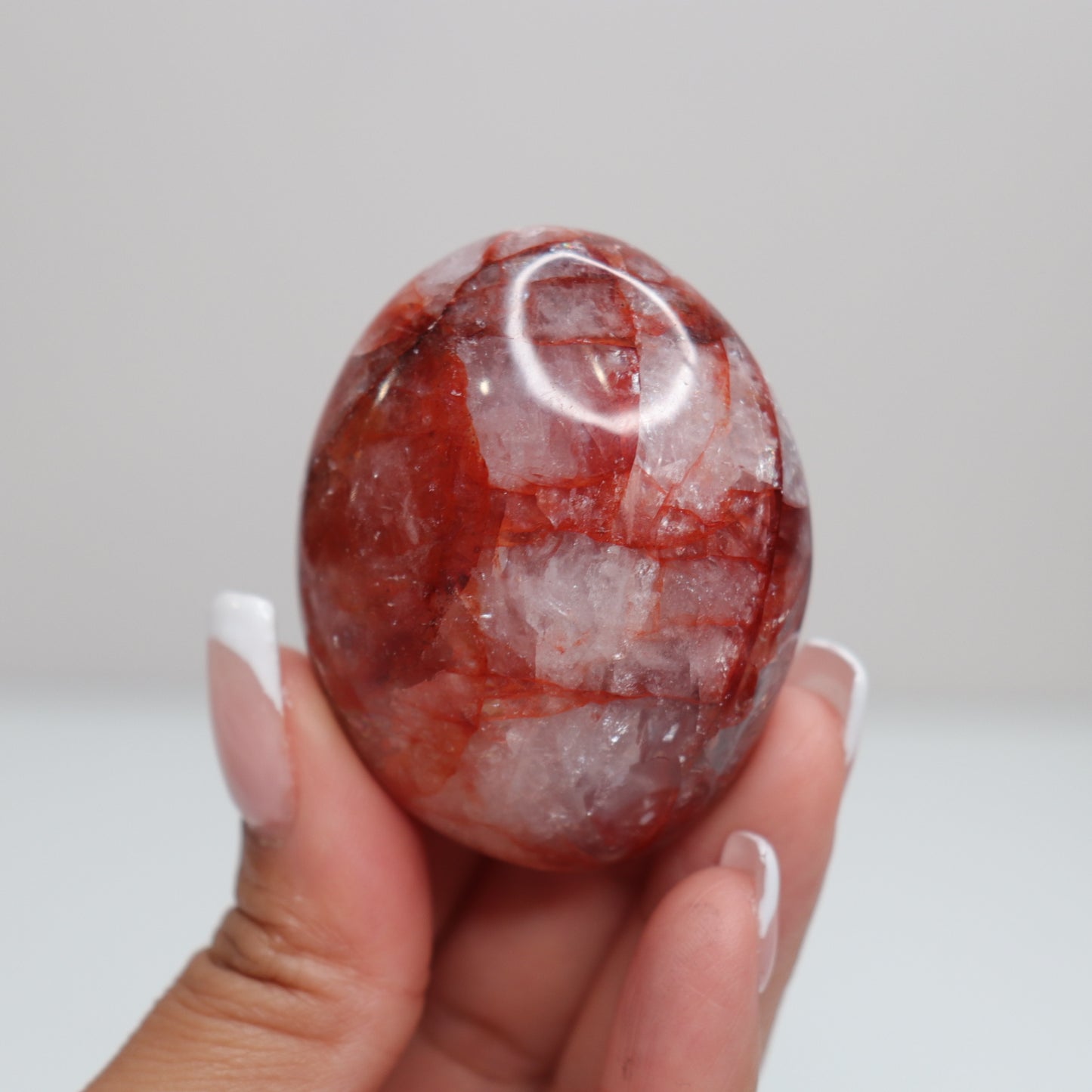 Hematoid Quartz Palm Stone | 16