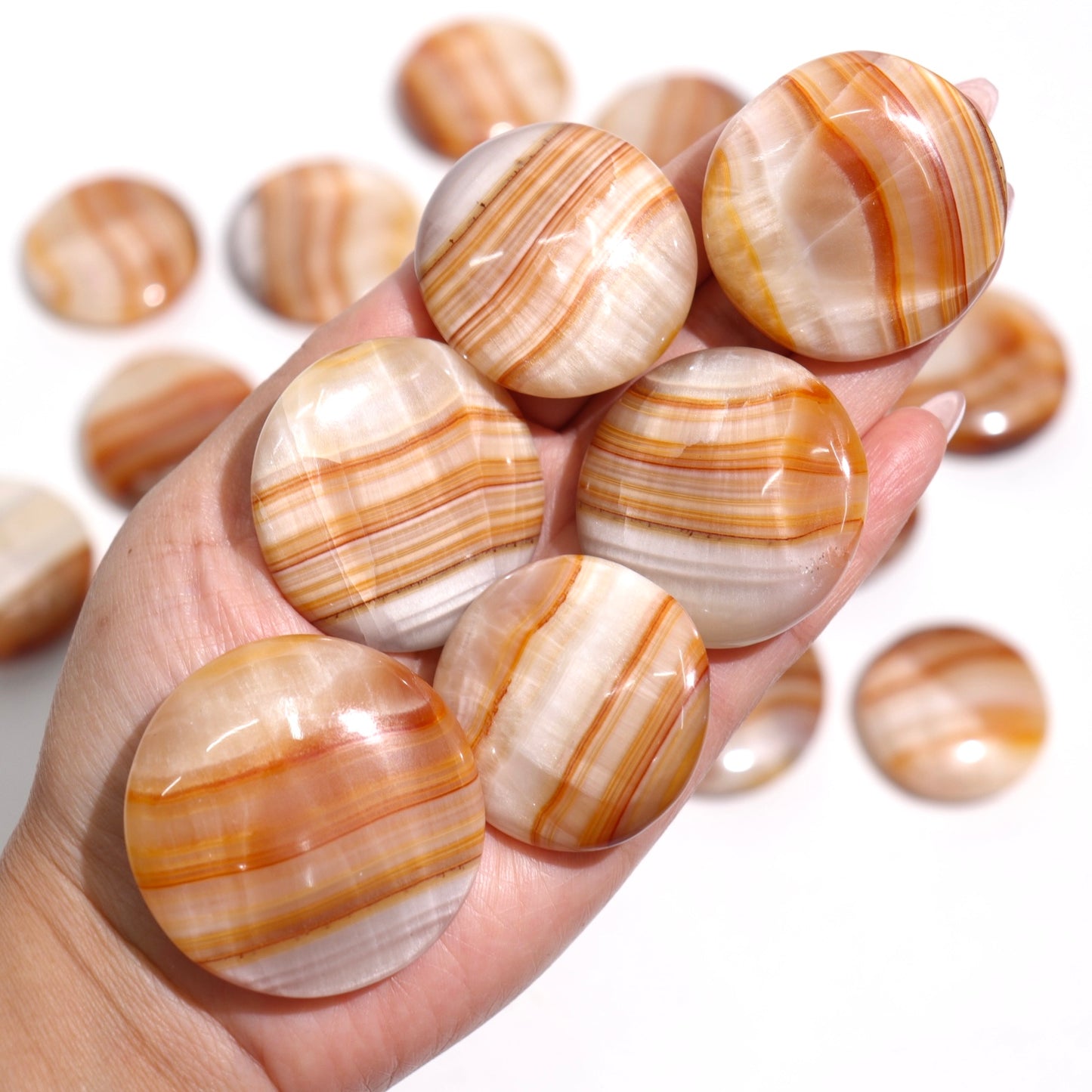 Orange Aragonite Flat Stones