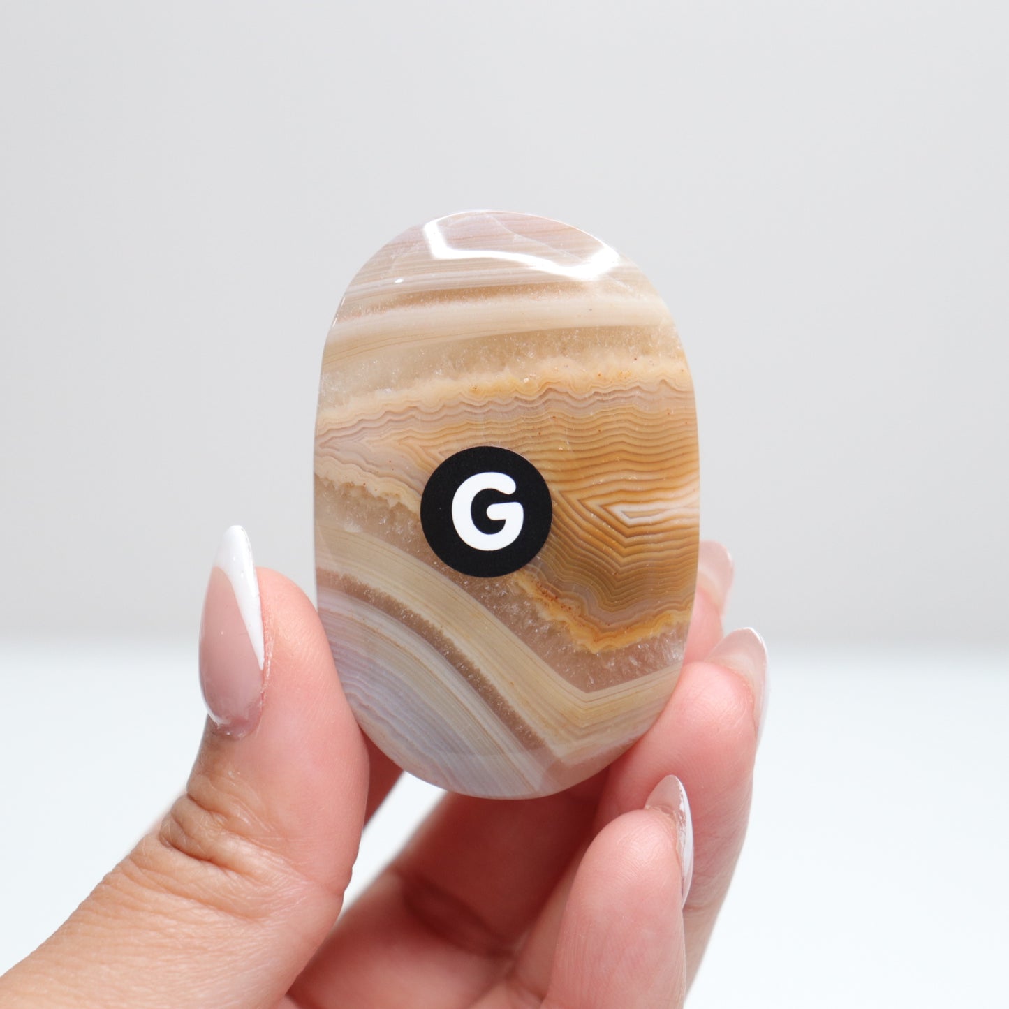 Banded Agate Palm Stone | G