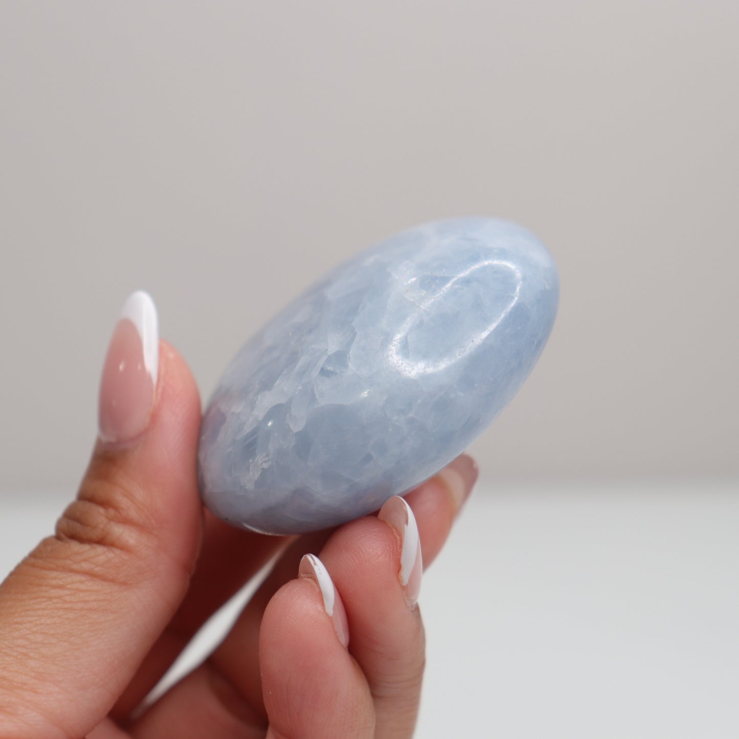 Blue Calcite Palm Stone | 2