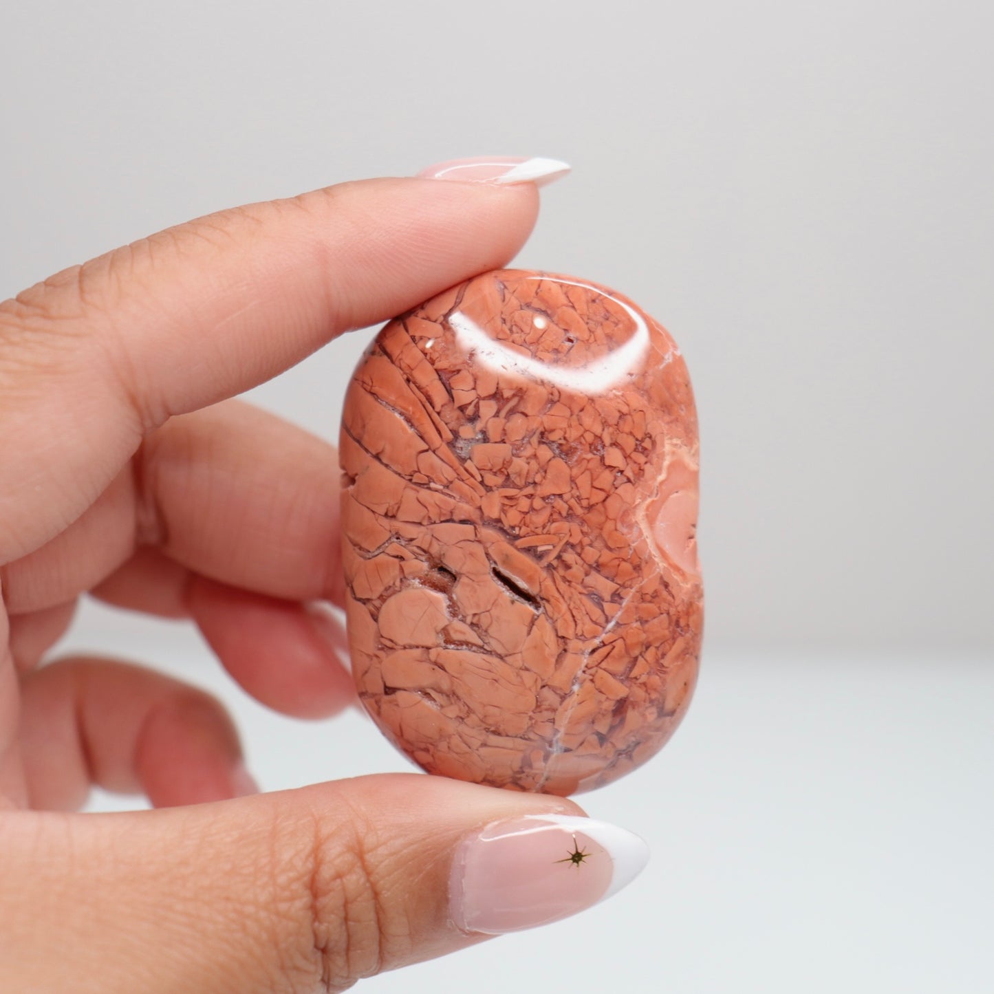 Pink Agate Palm Stone E