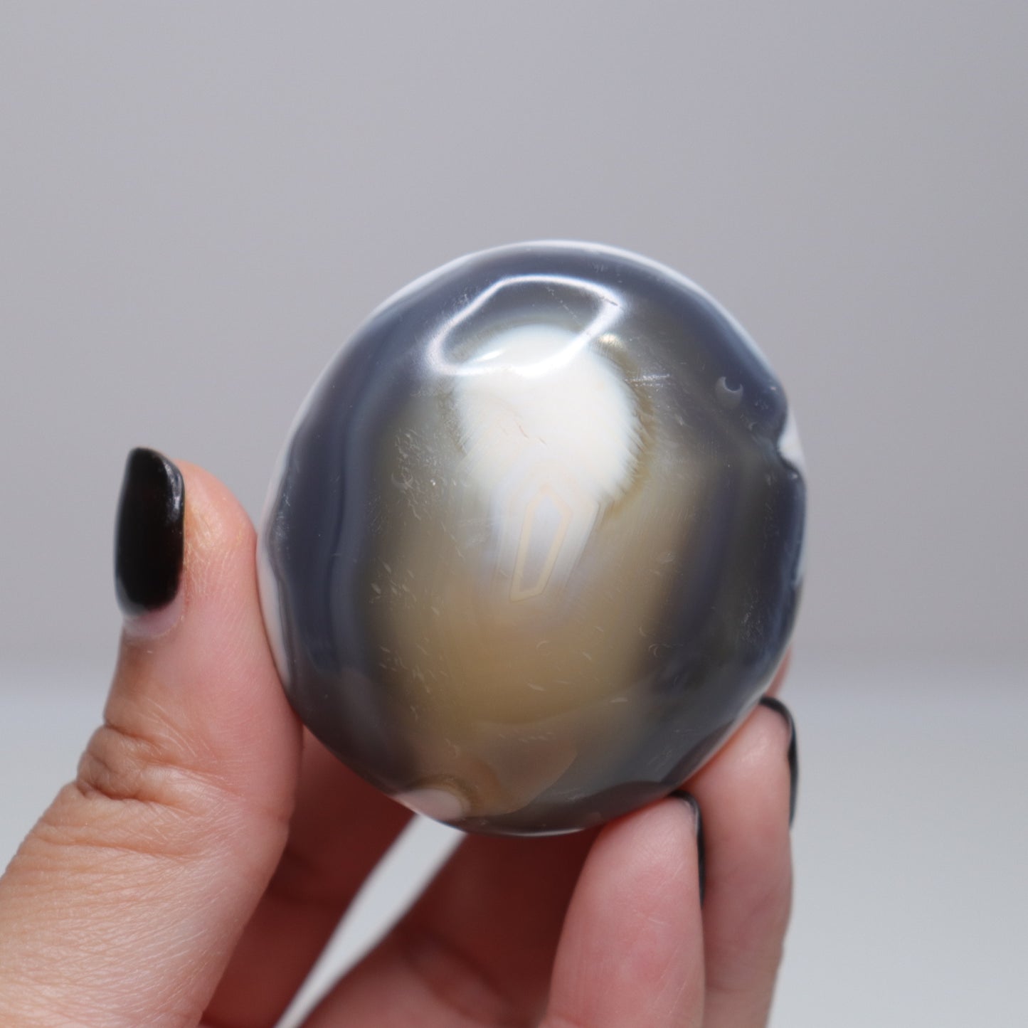 Orca Agate Palm Stone | 6