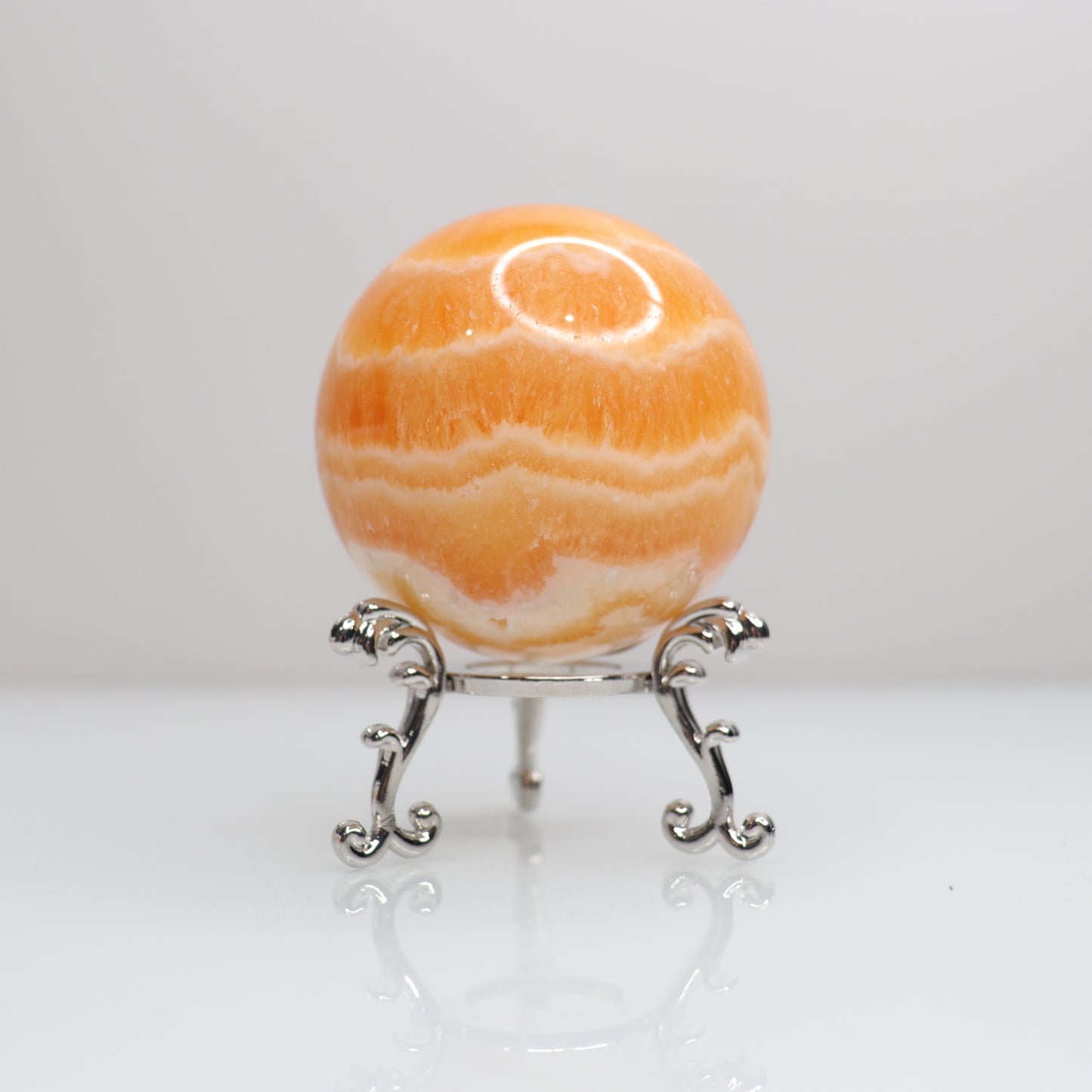 Orange Calcite Sphere | 6