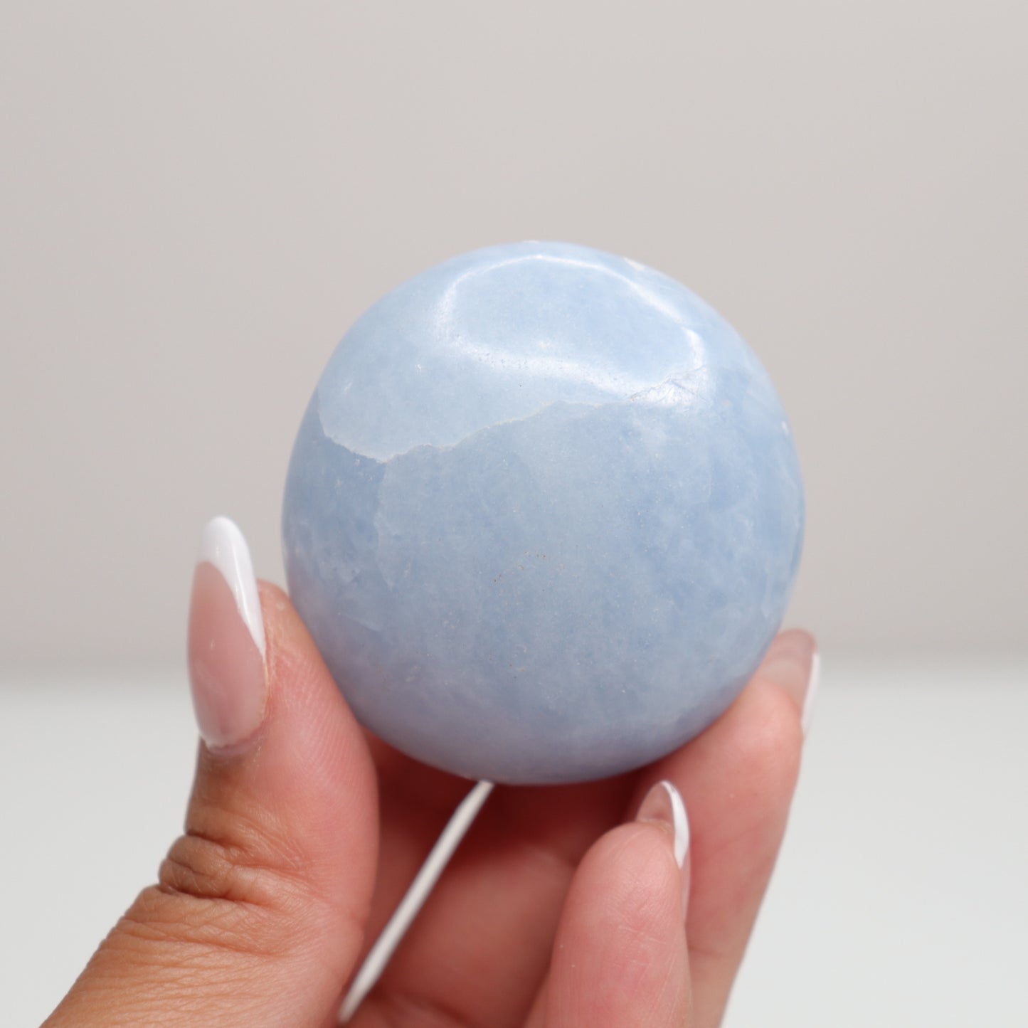 Blue Calcite Palm Stone | 1