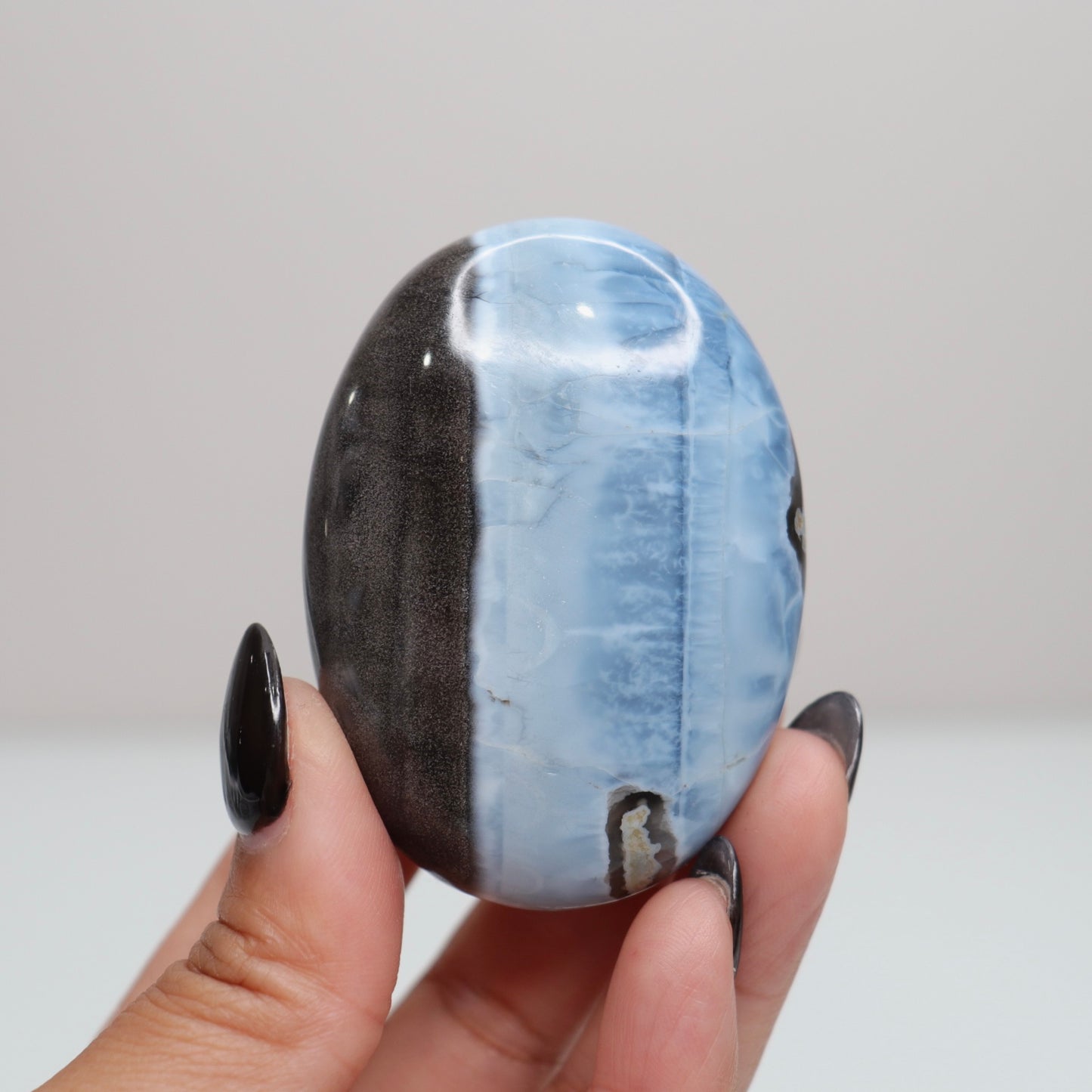 Blue Opal Palm Stone 46