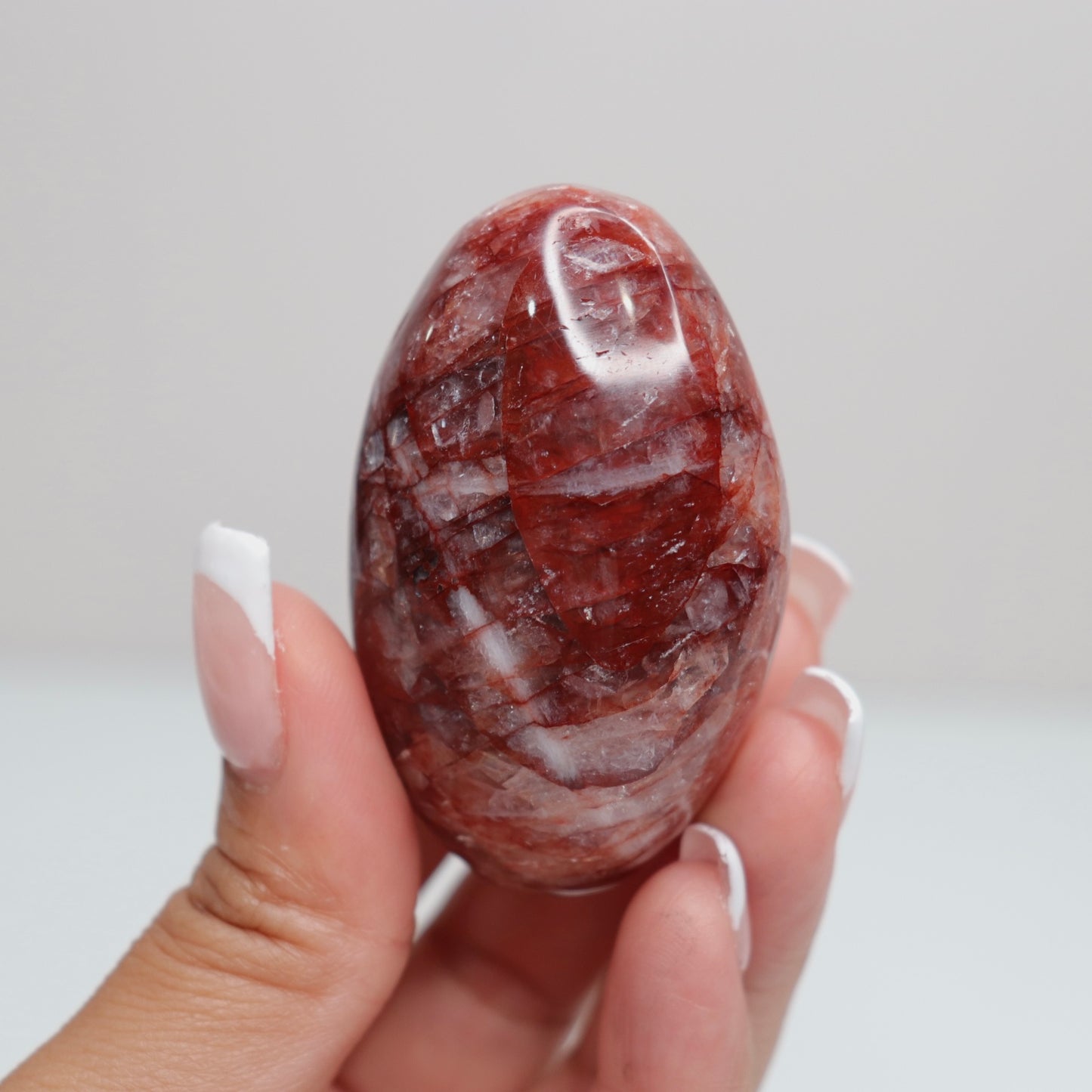 Hematoid Quartz Palm Stone | 15
