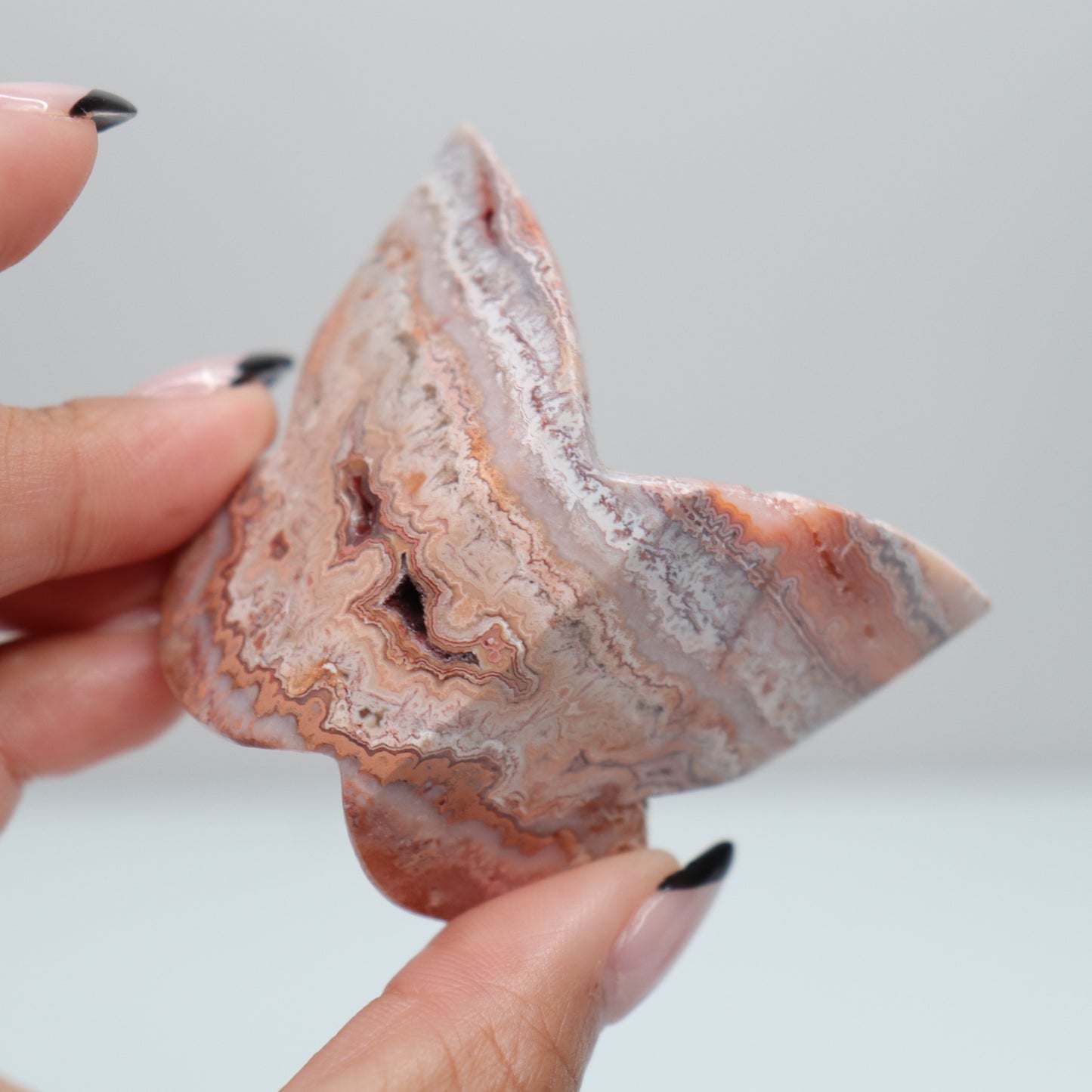 3D Pink Lace Agate Butterfly | G