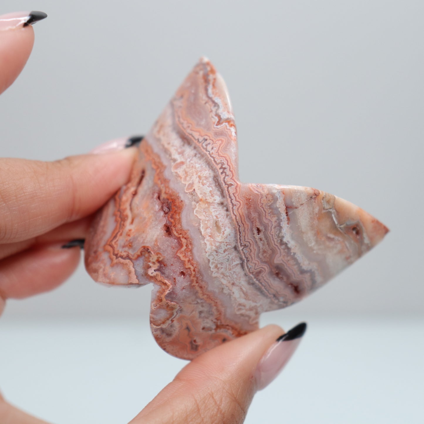 3D Pink Lace Agate Butterfly | E