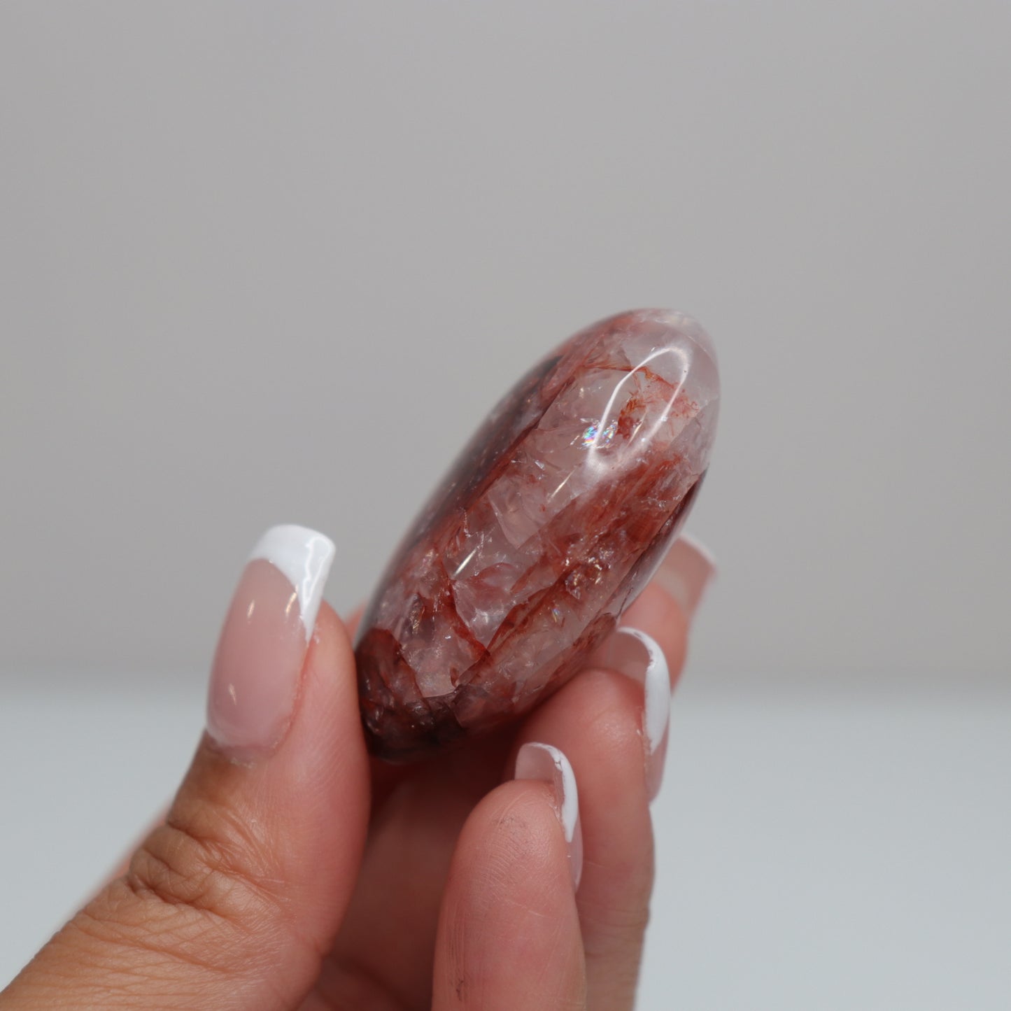 Hematoid Quartz Palm Stone | 9