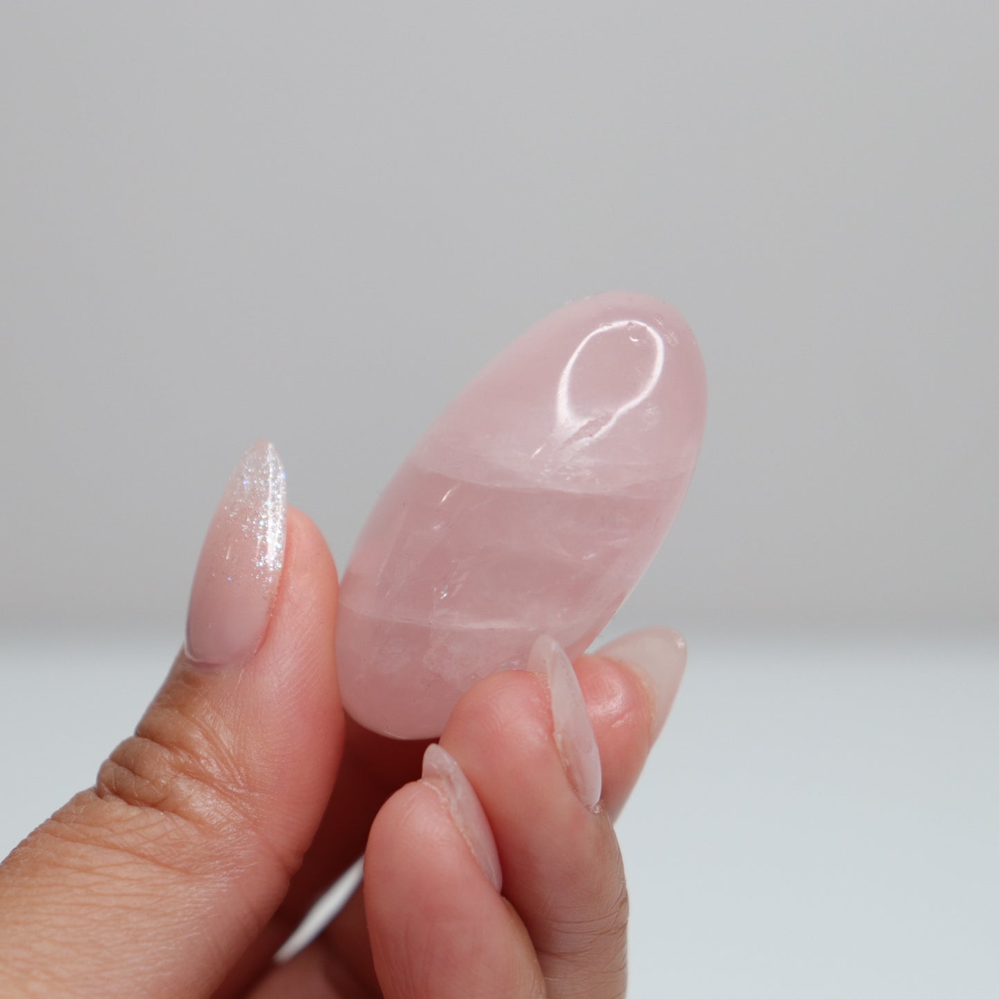 Rose Quartz Palm Stone 50