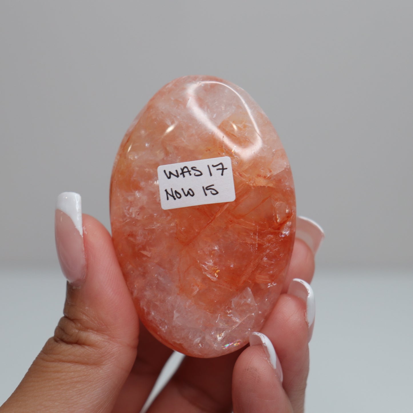 Hematoid Quartz Palm Stone | 17*