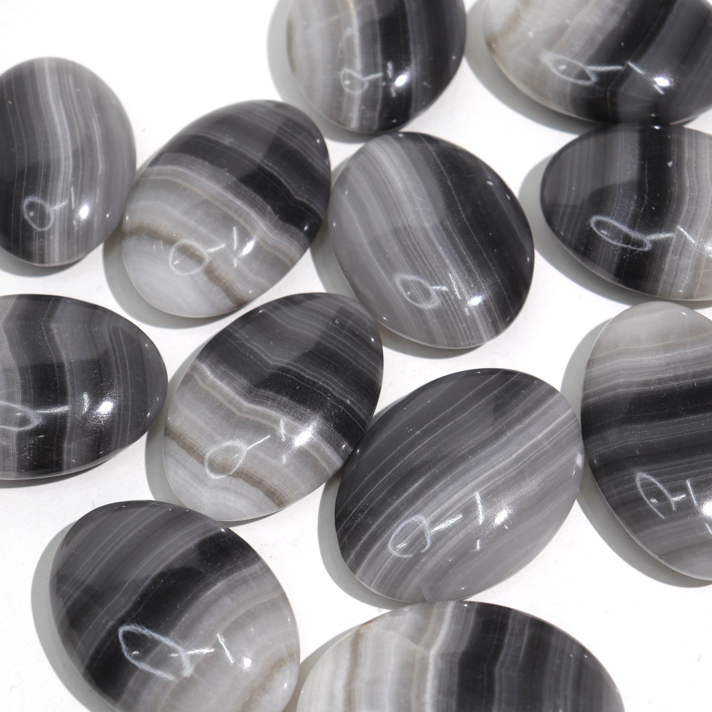 Black Onyx Palm Stones