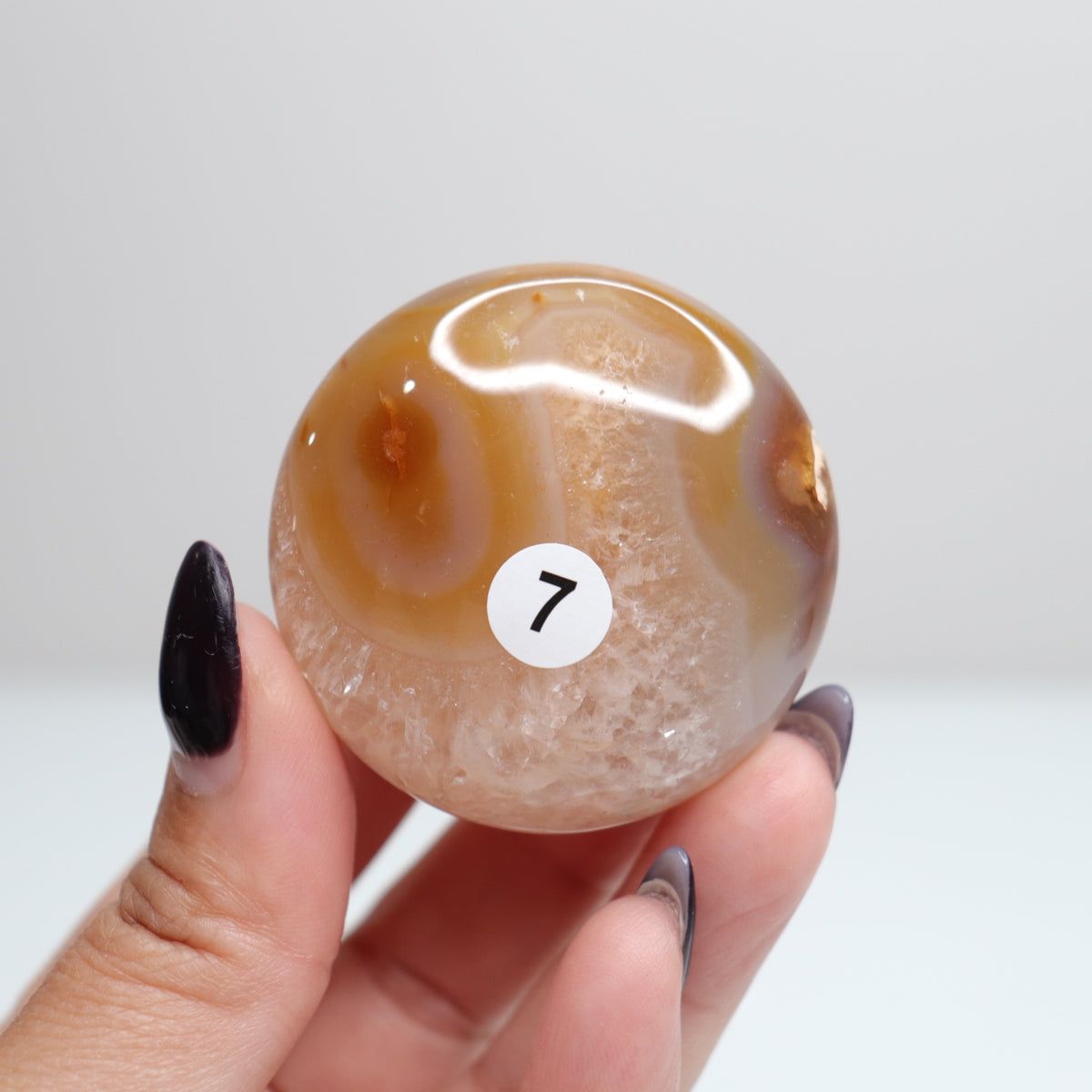 Flower Agate Round Palm | 7