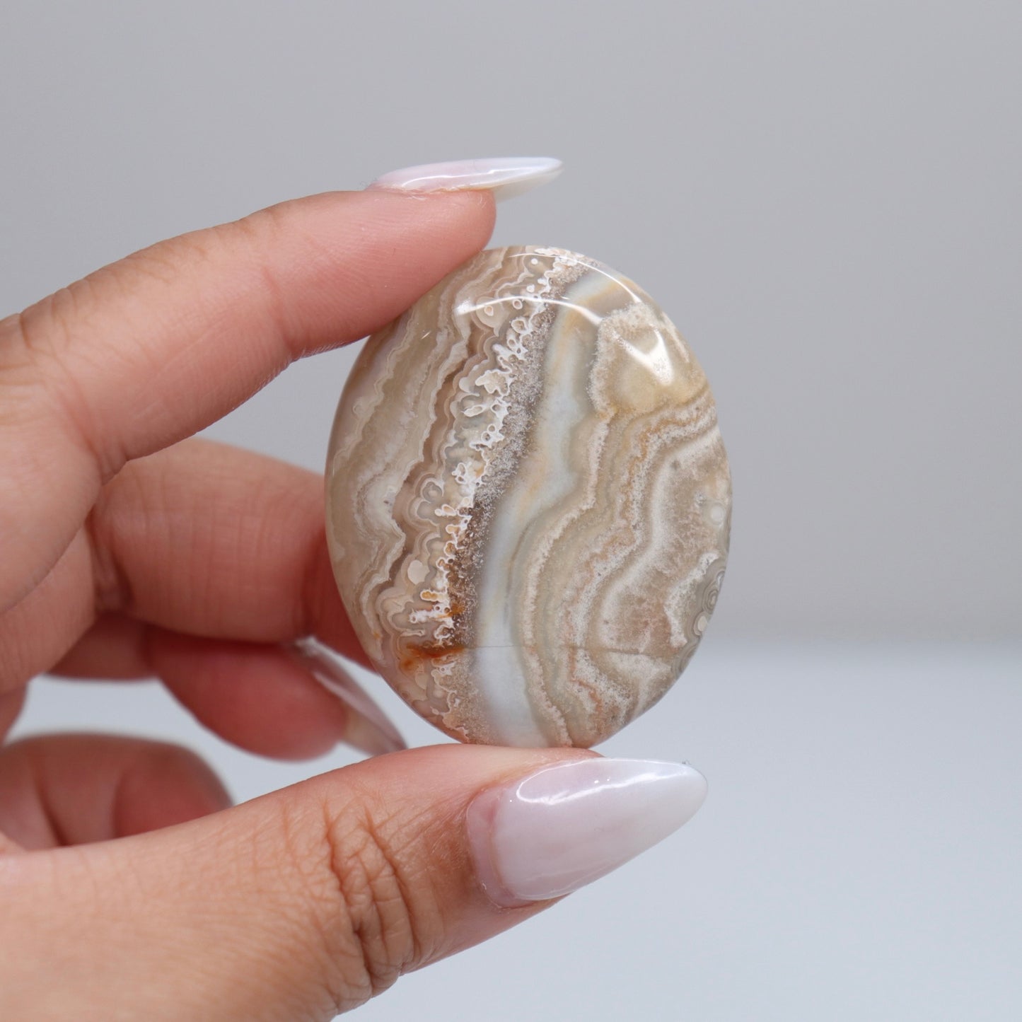 Mexican Lace Agate Palm Stone | 47