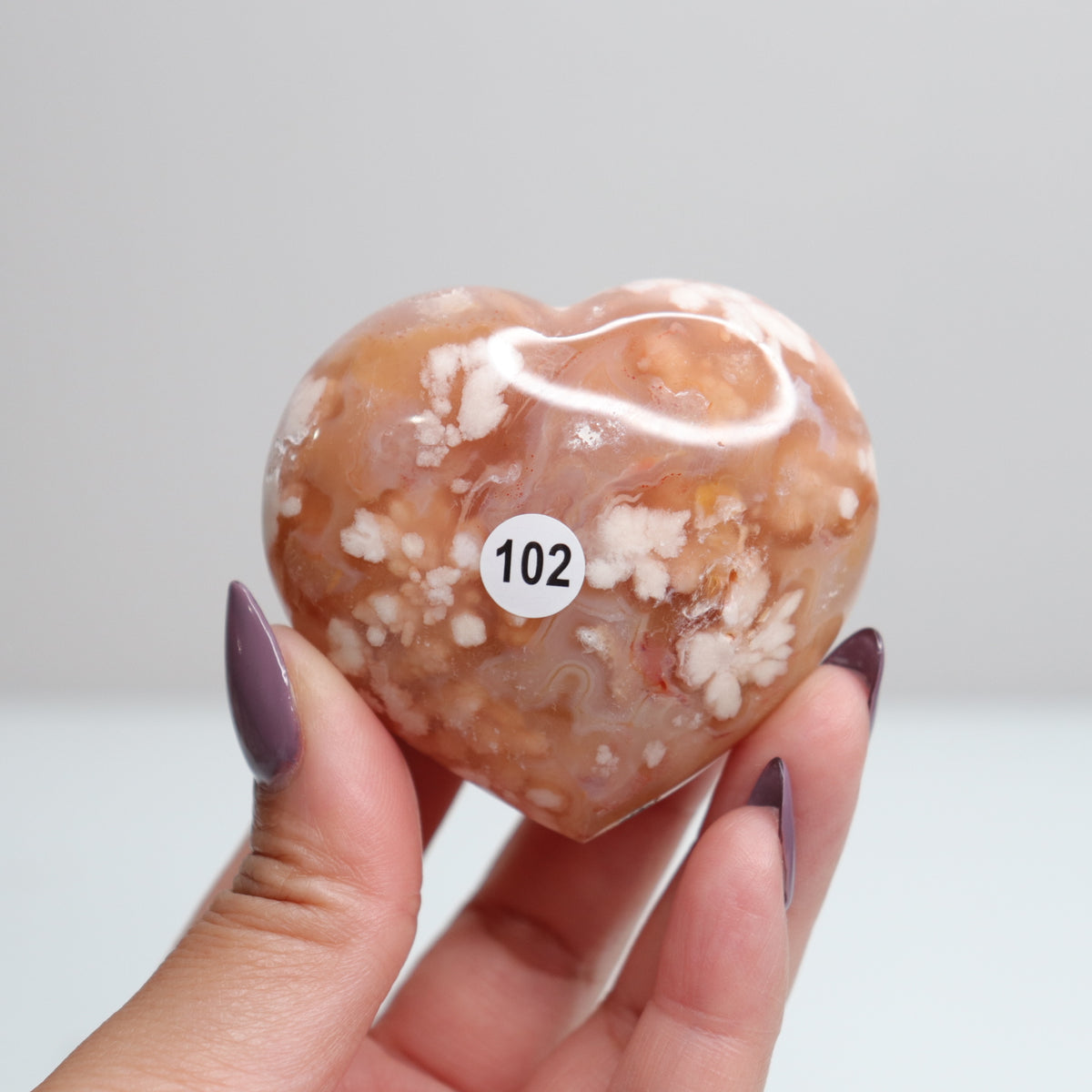 Flower Agate Heart 102