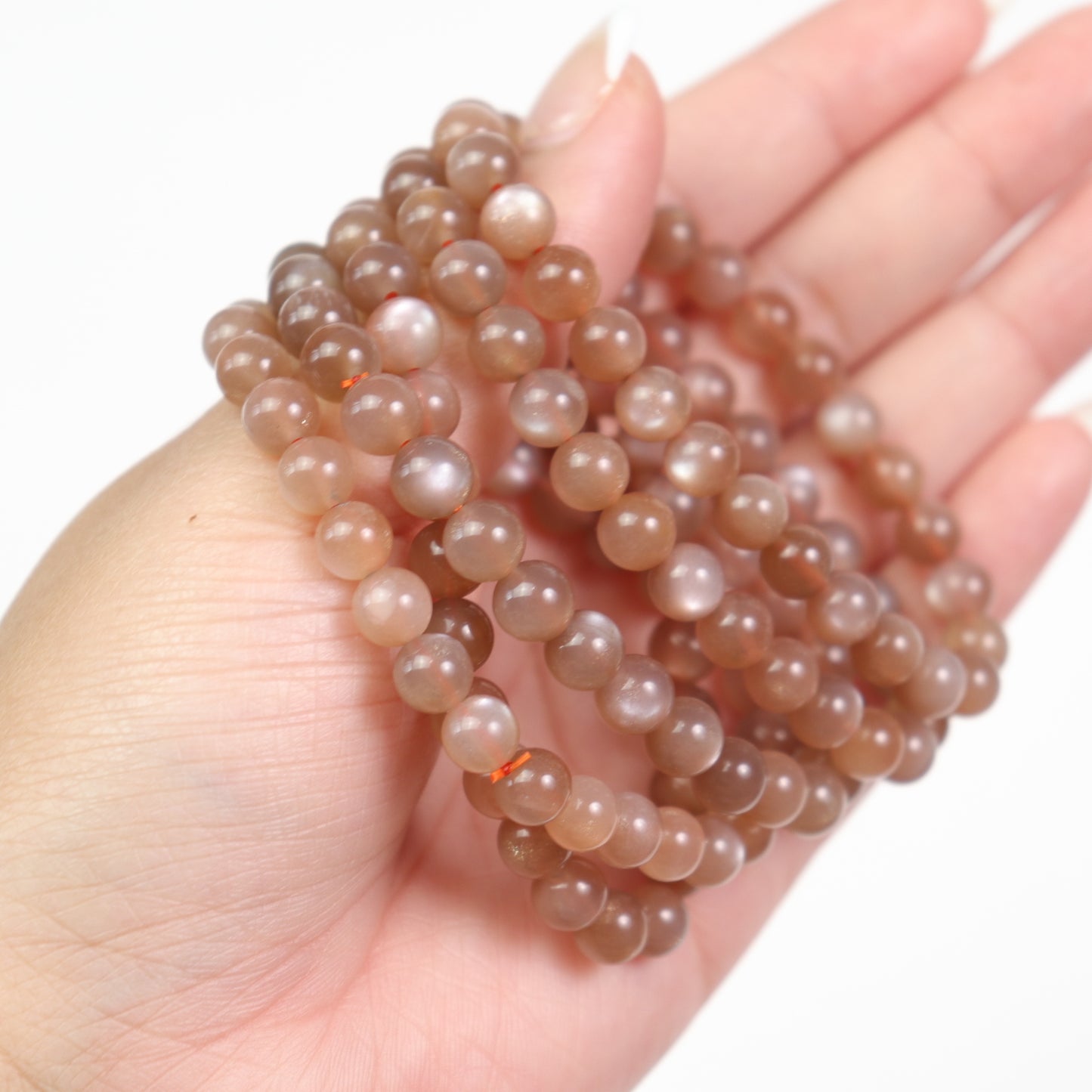 Peach Moonstone/Sunstone Bracelets | 7mm