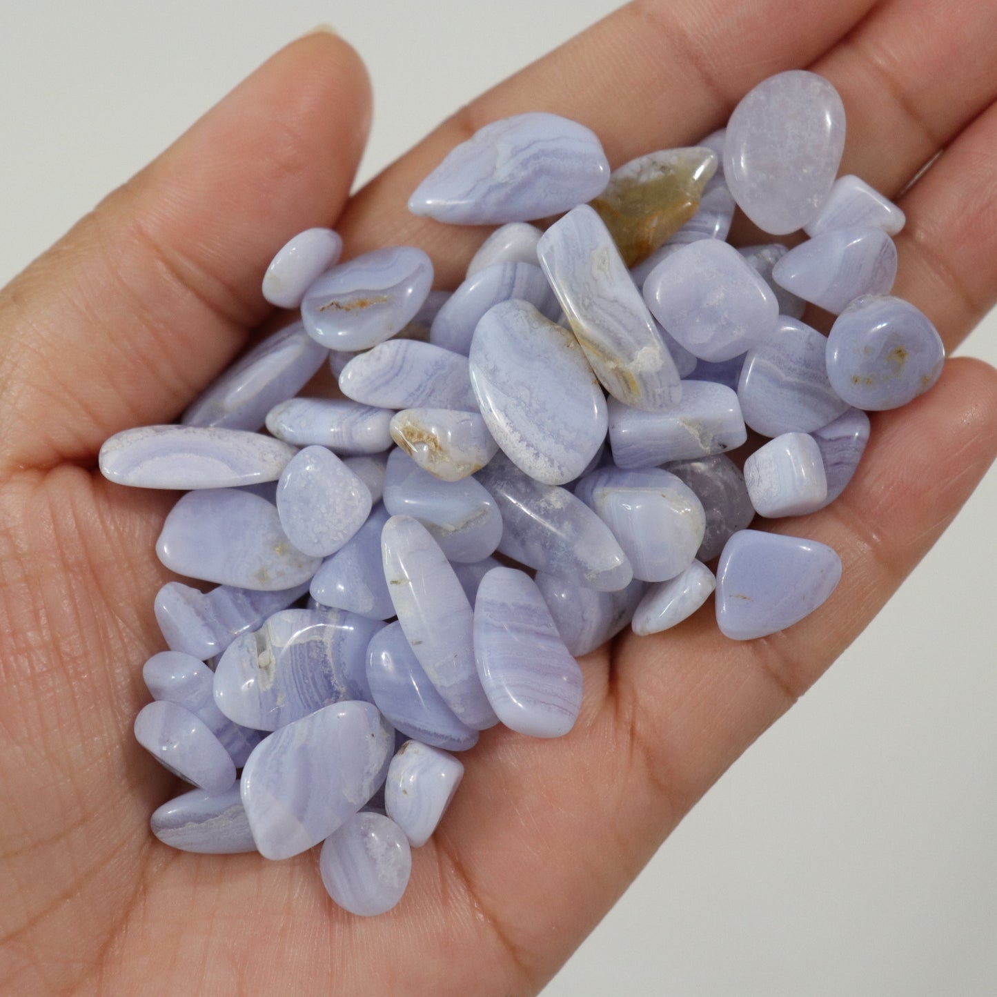 Blue Lace Agate Chips- Crescents & Crystals