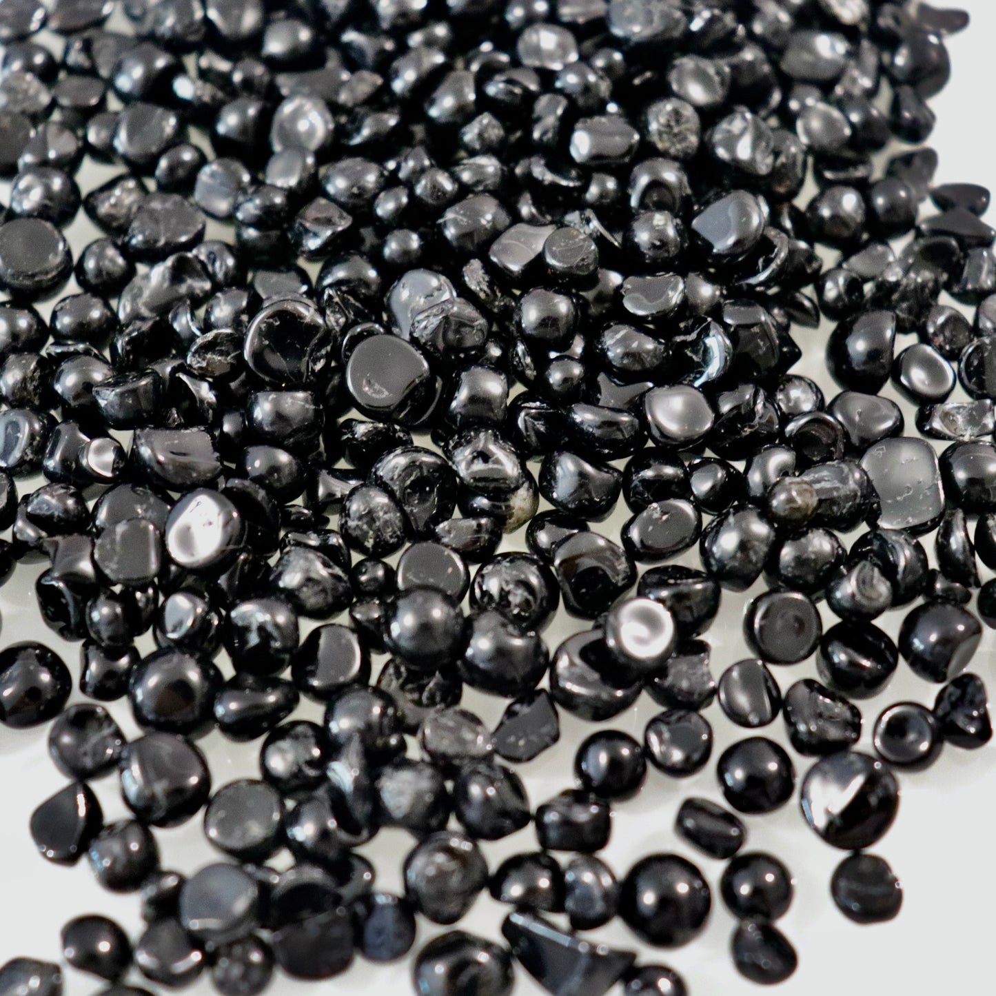 Black Tourmaline Chips- Crescents & Crystals