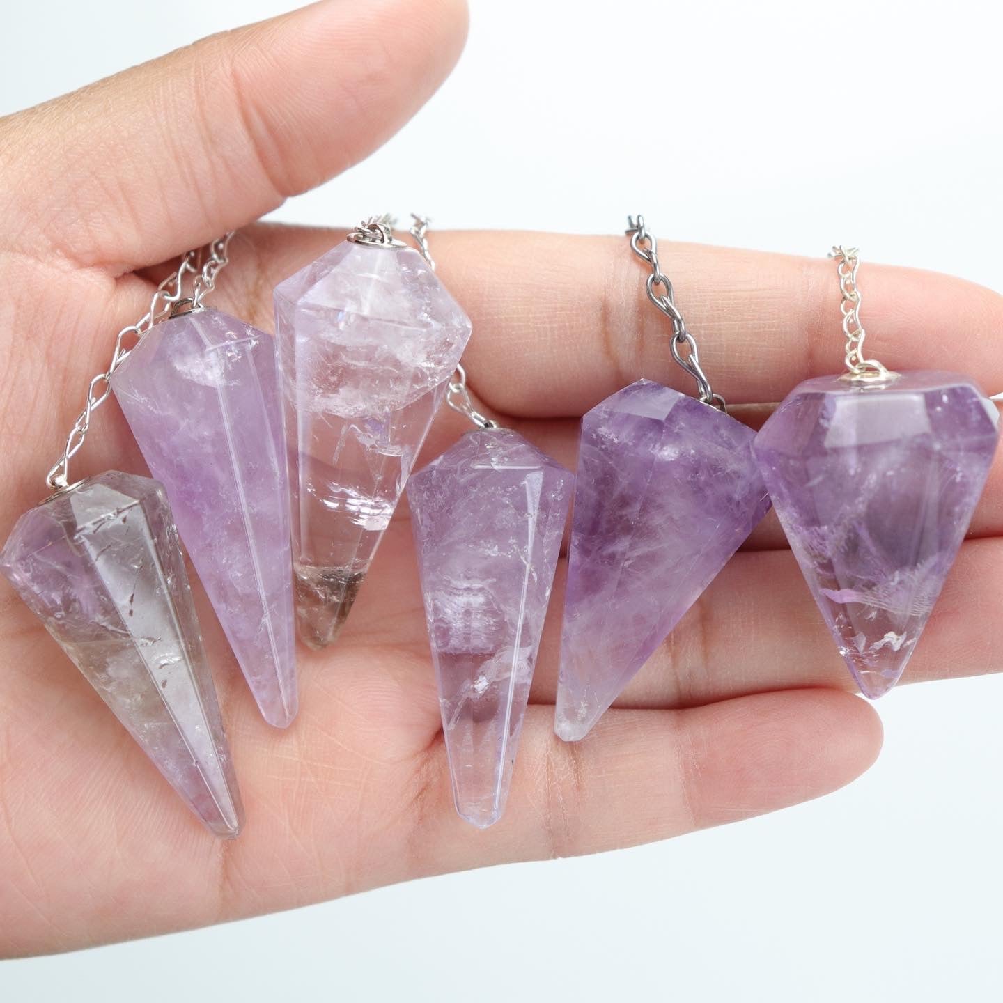 Amethyst Pendulums - Crescents & Crystals