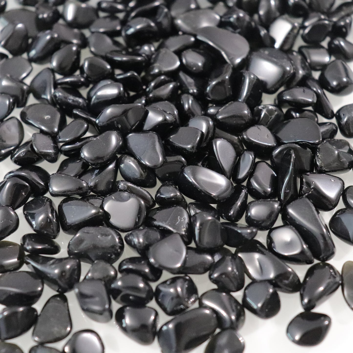 Black Obsidian Chips- Crescents & Crystals