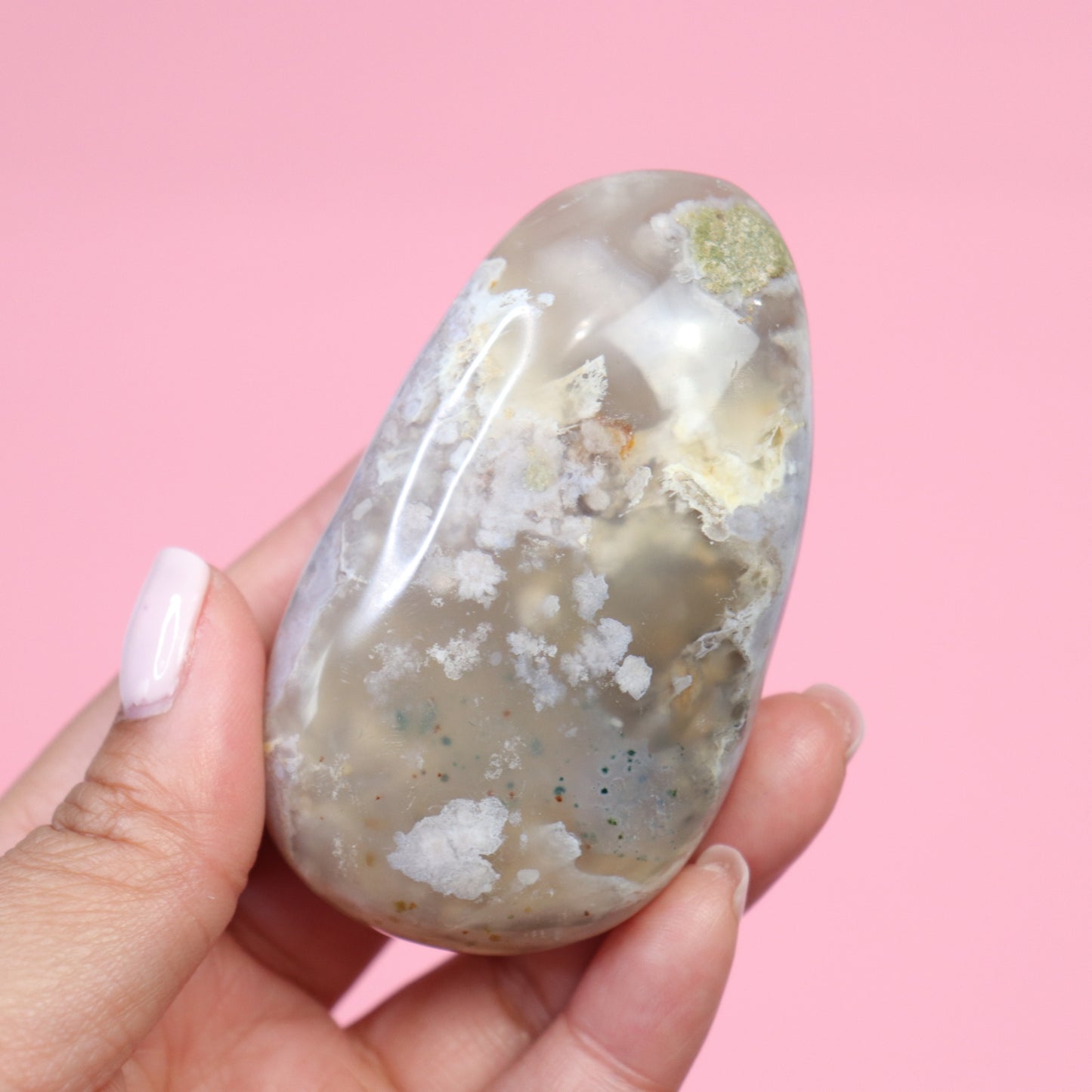 Flower Agate Palm Stone - Crescents & Crystals