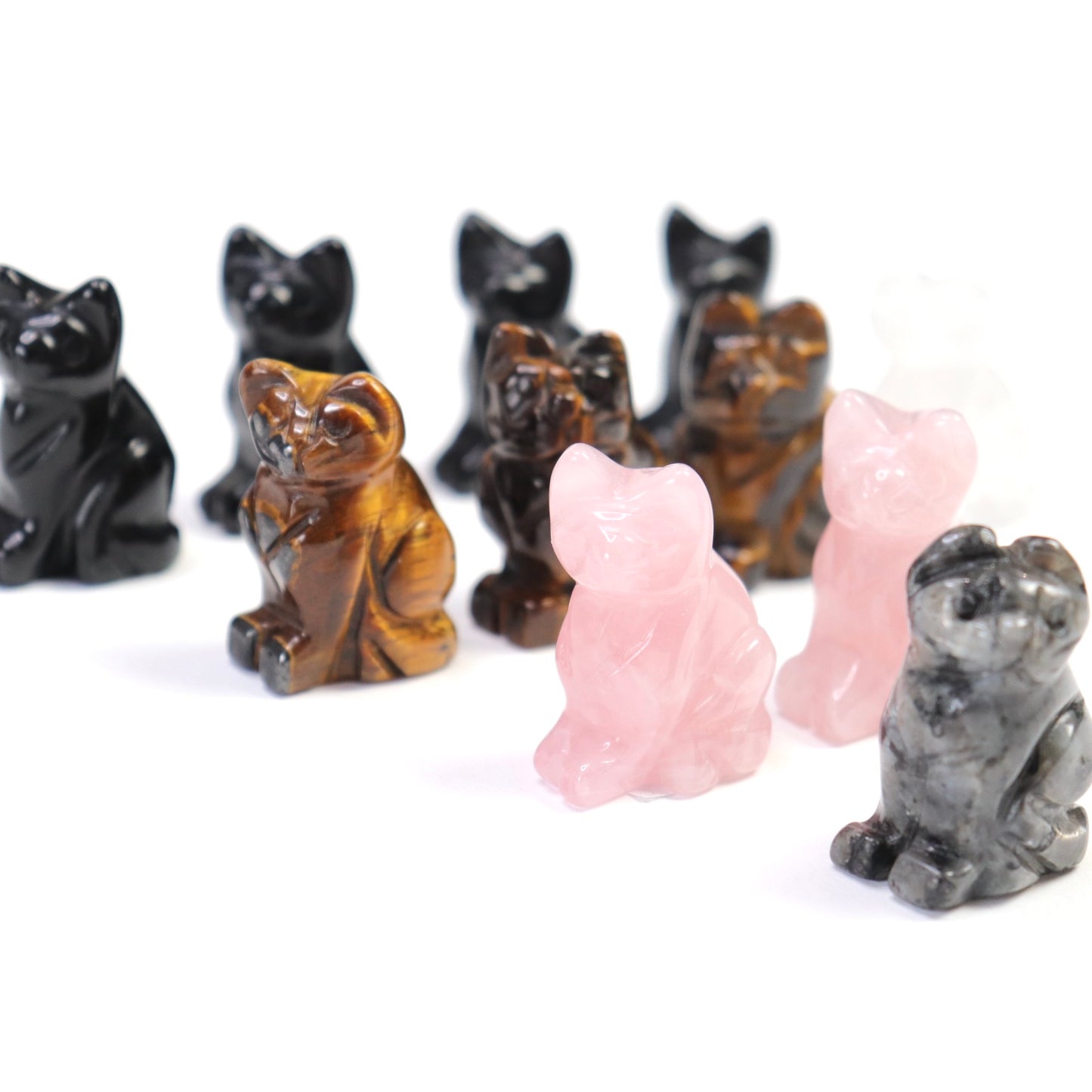 Rose Quartz Cat- Crescents & Crystals