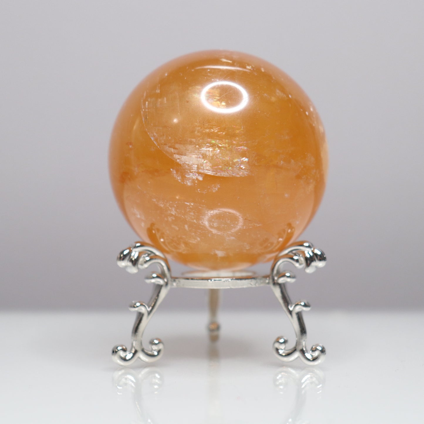 Honey Calcite Sphere - Crescents & Crystals