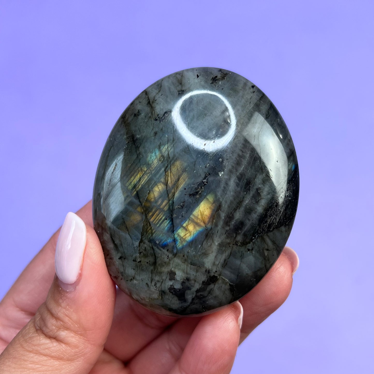 Labradorite Palm Stone - Crescents & Crystals
