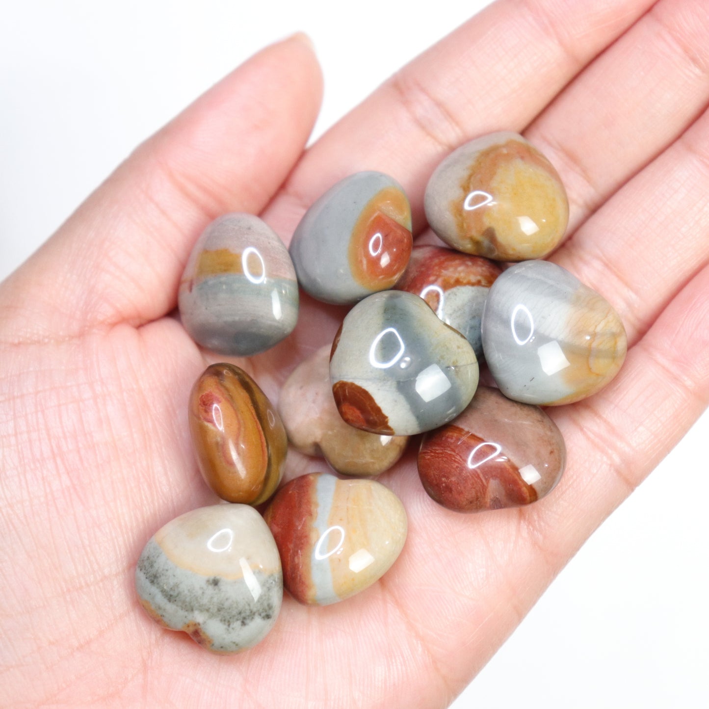 Polychrome Jasper Hearts - Crescents & Crystals
