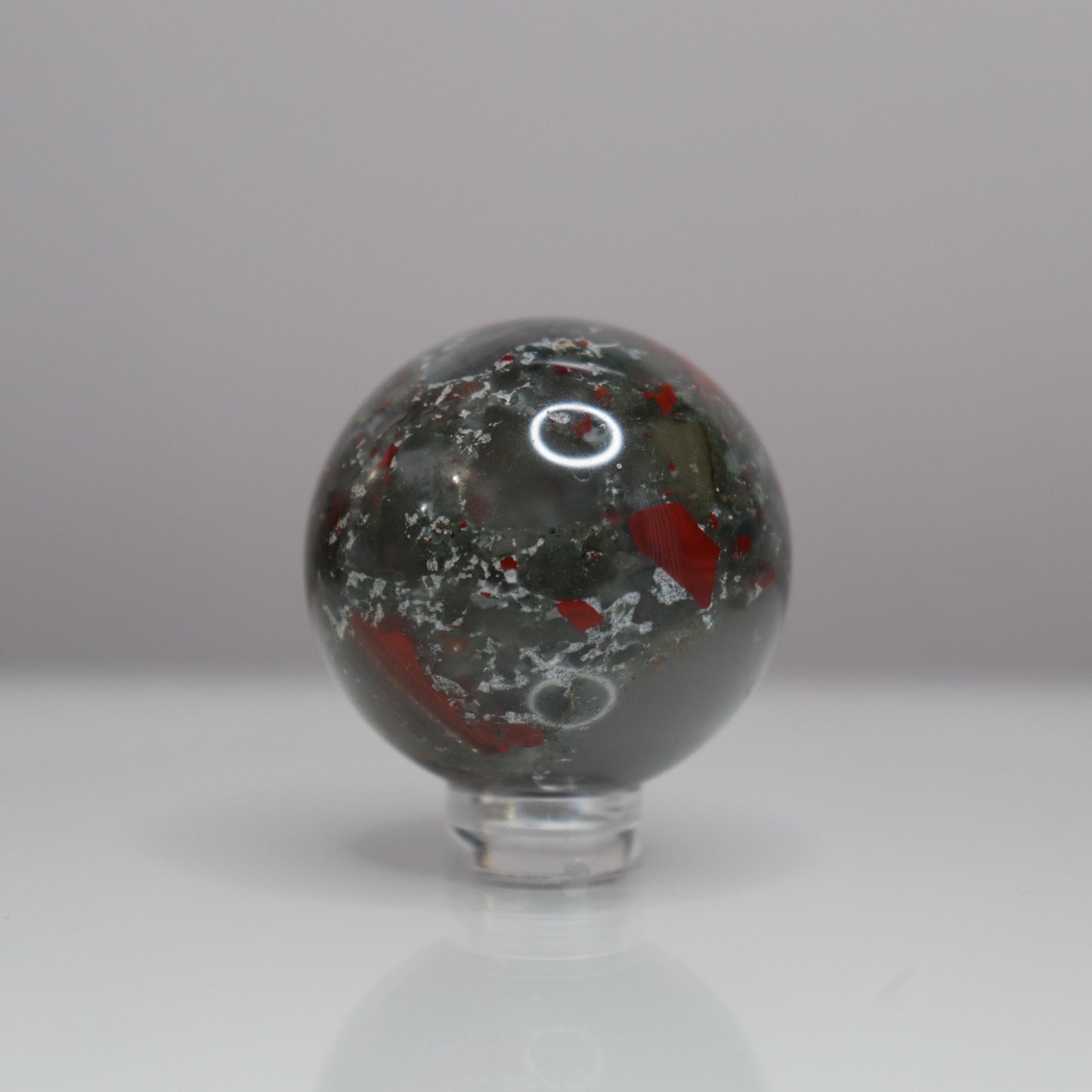 African Bloodstone Sphere- Crescents & Crystals