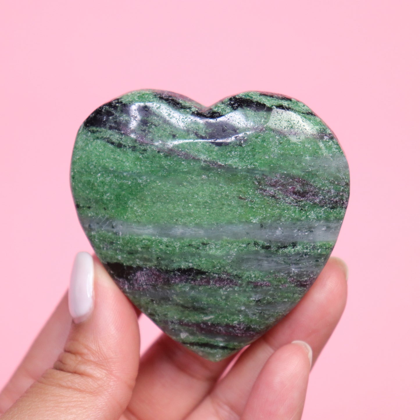 Ruby Zoisite Heart - Crescents & Crystals