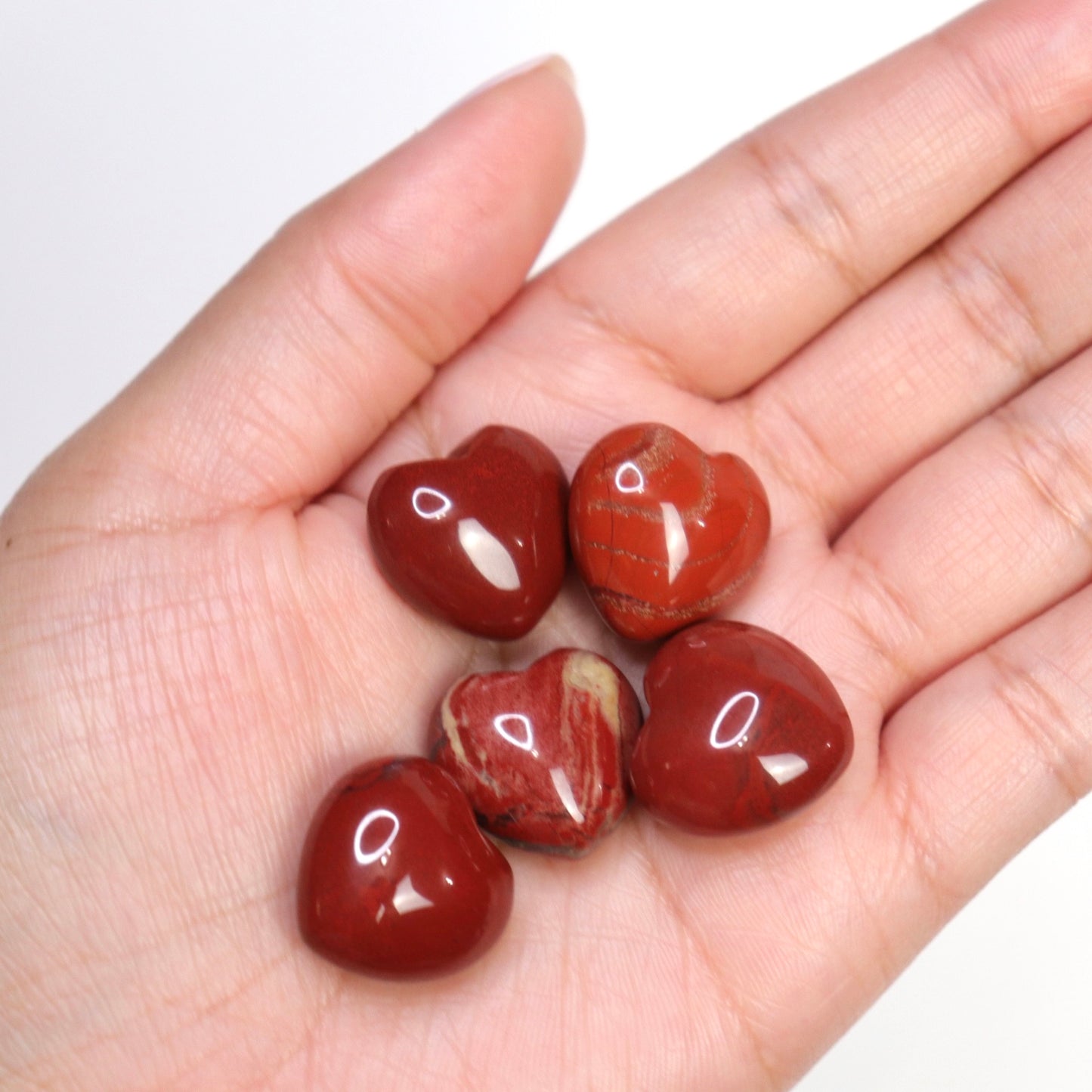 Red Jasper Hearts - Crescents & Crystals