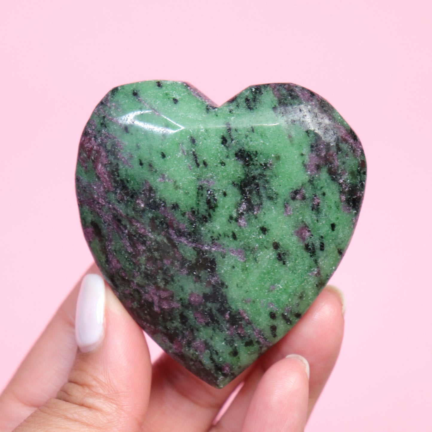 Ruby Zoisite Heart - Crescents & Crystals