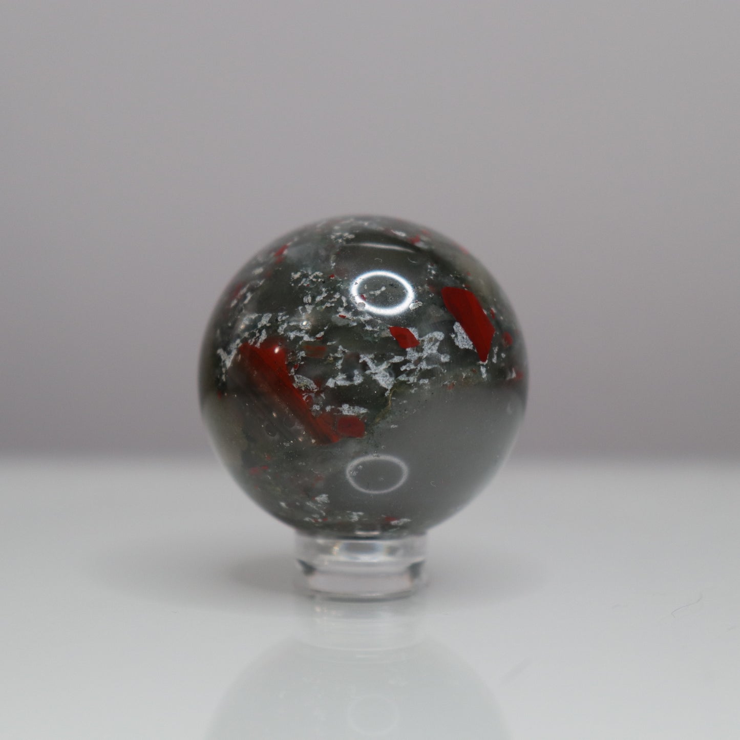 African Bloodstone Sphere- Crescents & Crystals
