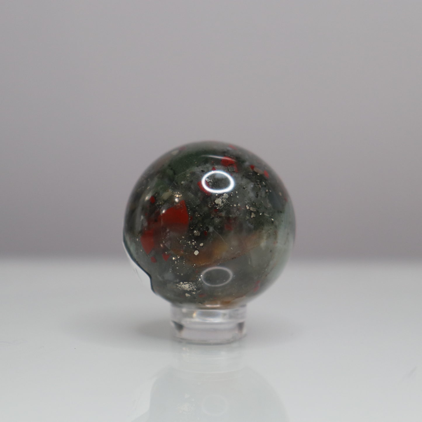 African Bloodstone Sphere- Crescents & Crystals