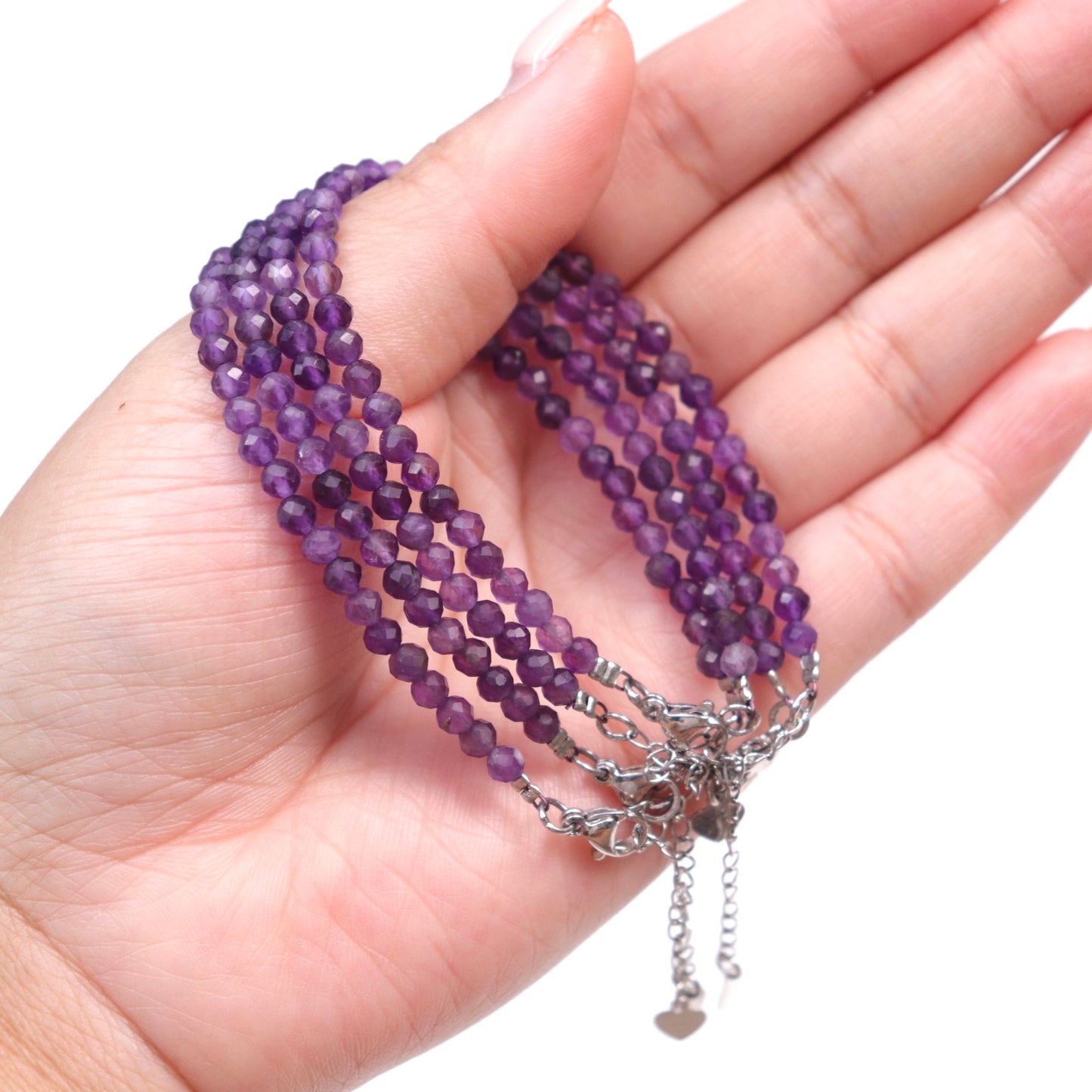 Faceted Amethyst Bracelet | 4mm