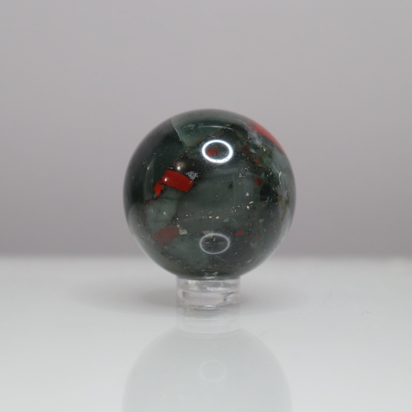 African Bloodstone Sphere- Crescents & Crystals