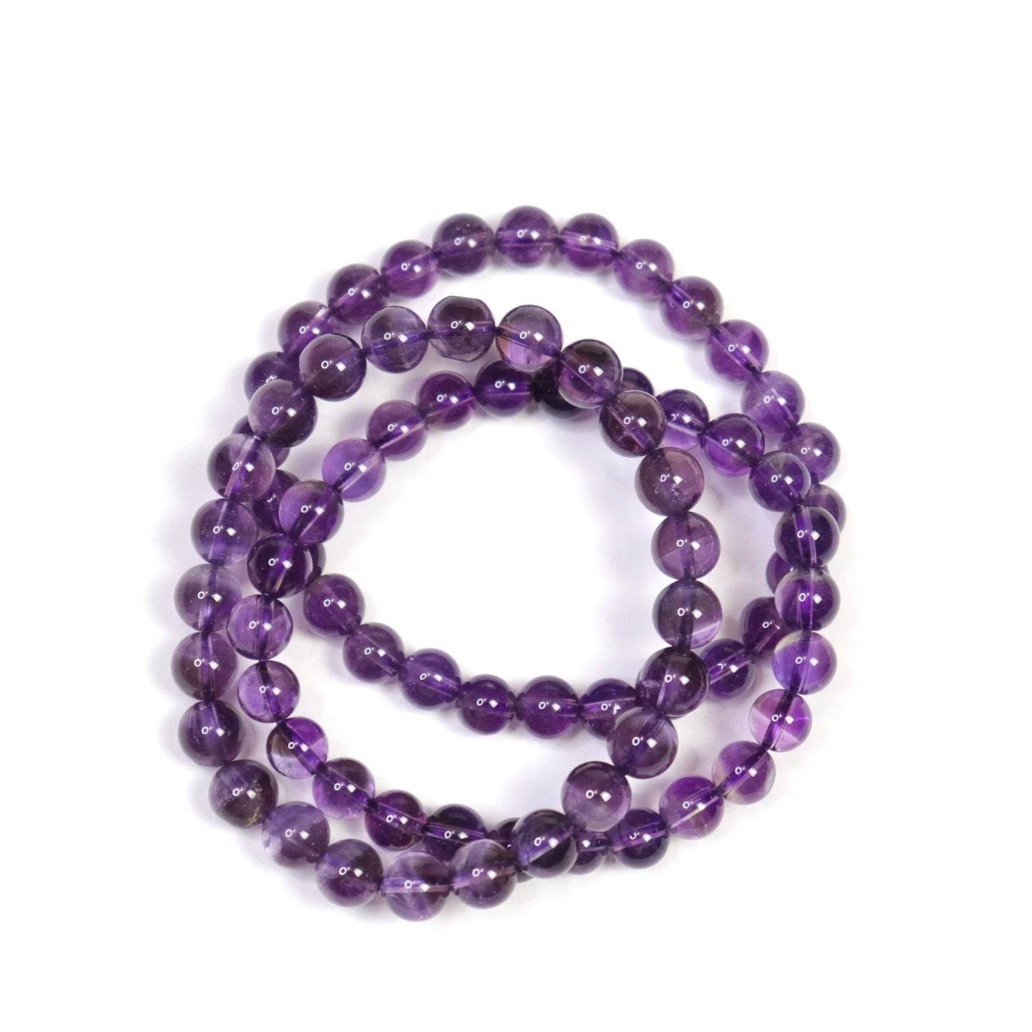Amethyst Crystal Beaded Bracelet- Crescents & Crystals