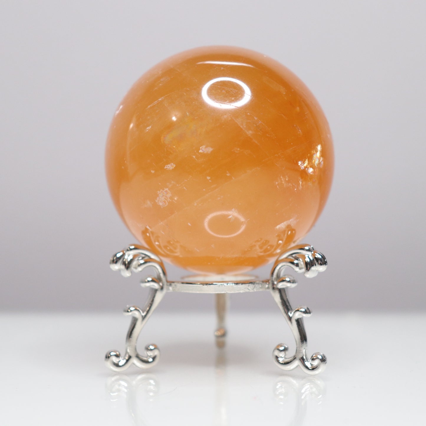 Honey Calcite Sphere - Crescents & Crystals