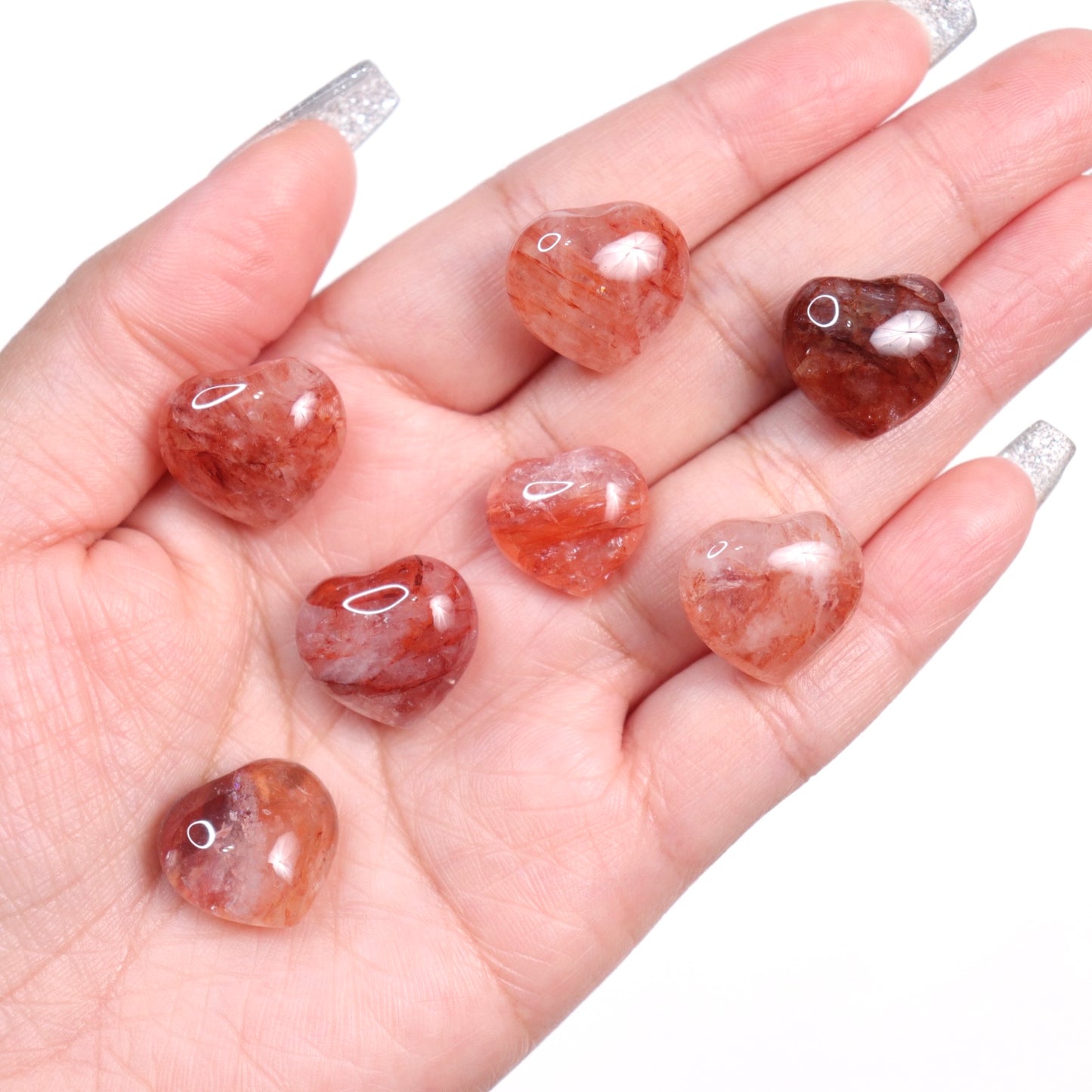 Red Hematoid Quartz Mini Hearts | 18mm