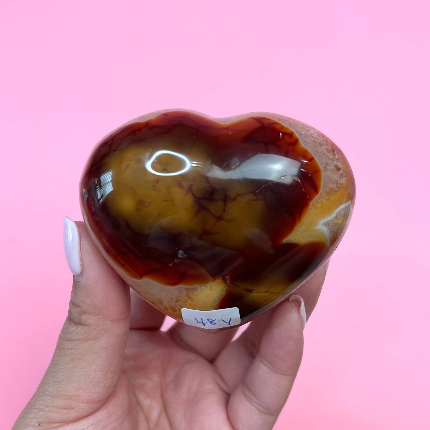 Carnelian Agate Heart- Crescents & Crystals